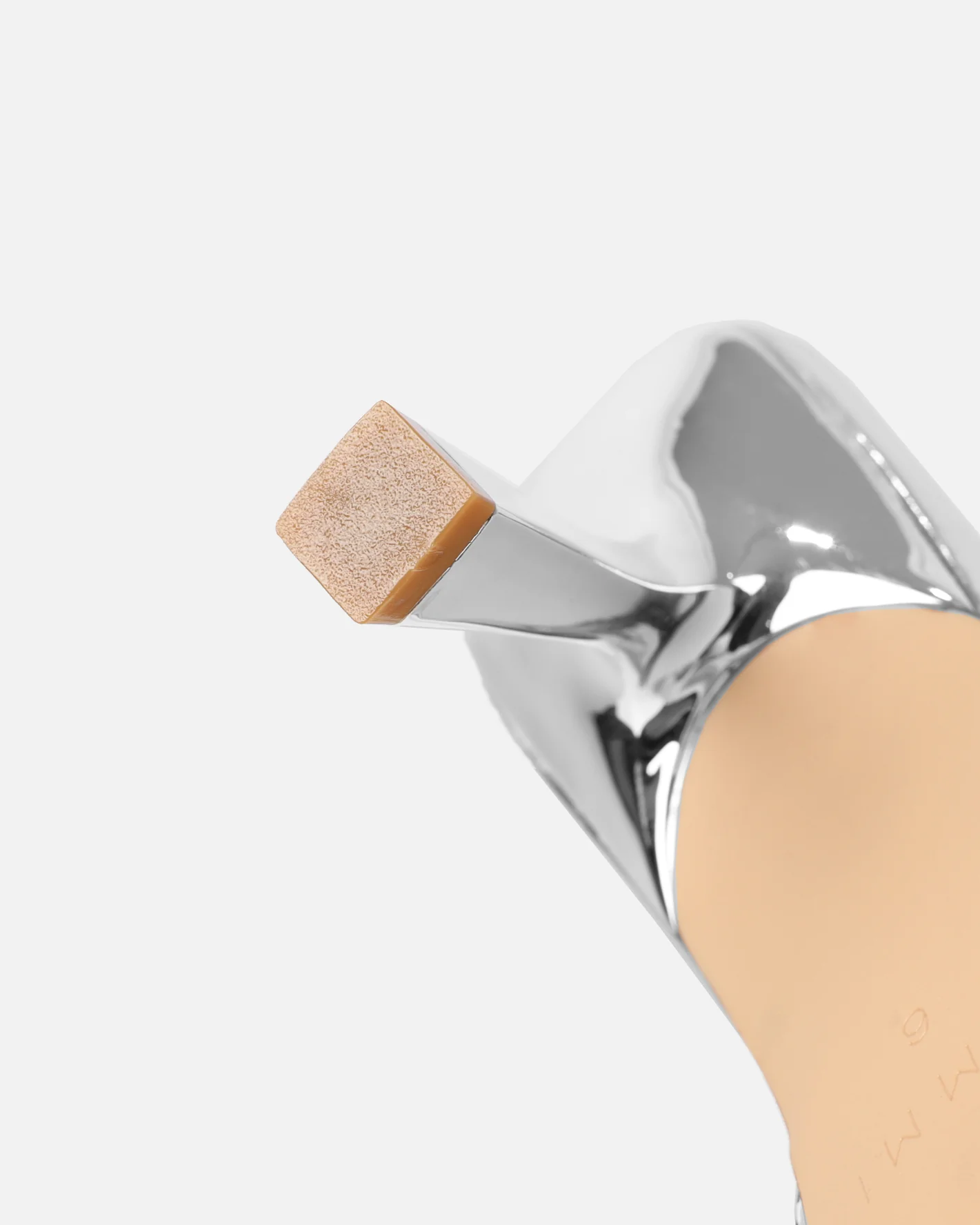 Ankana Silver Mirror Buckle Detail Mule Court Shoes - Image 3