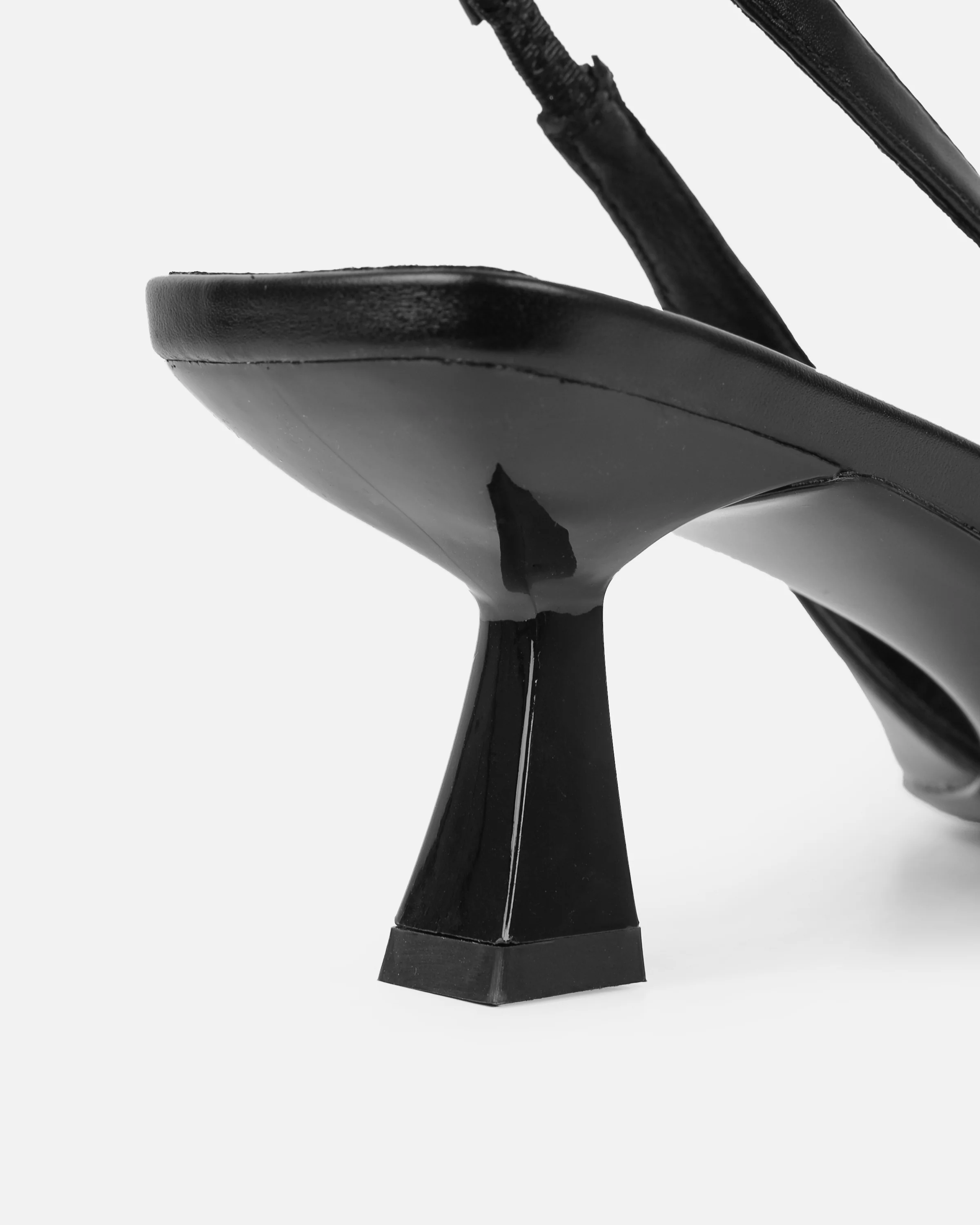 Ardenne Black Diamante Low Court Heeled Shoes - Image 3