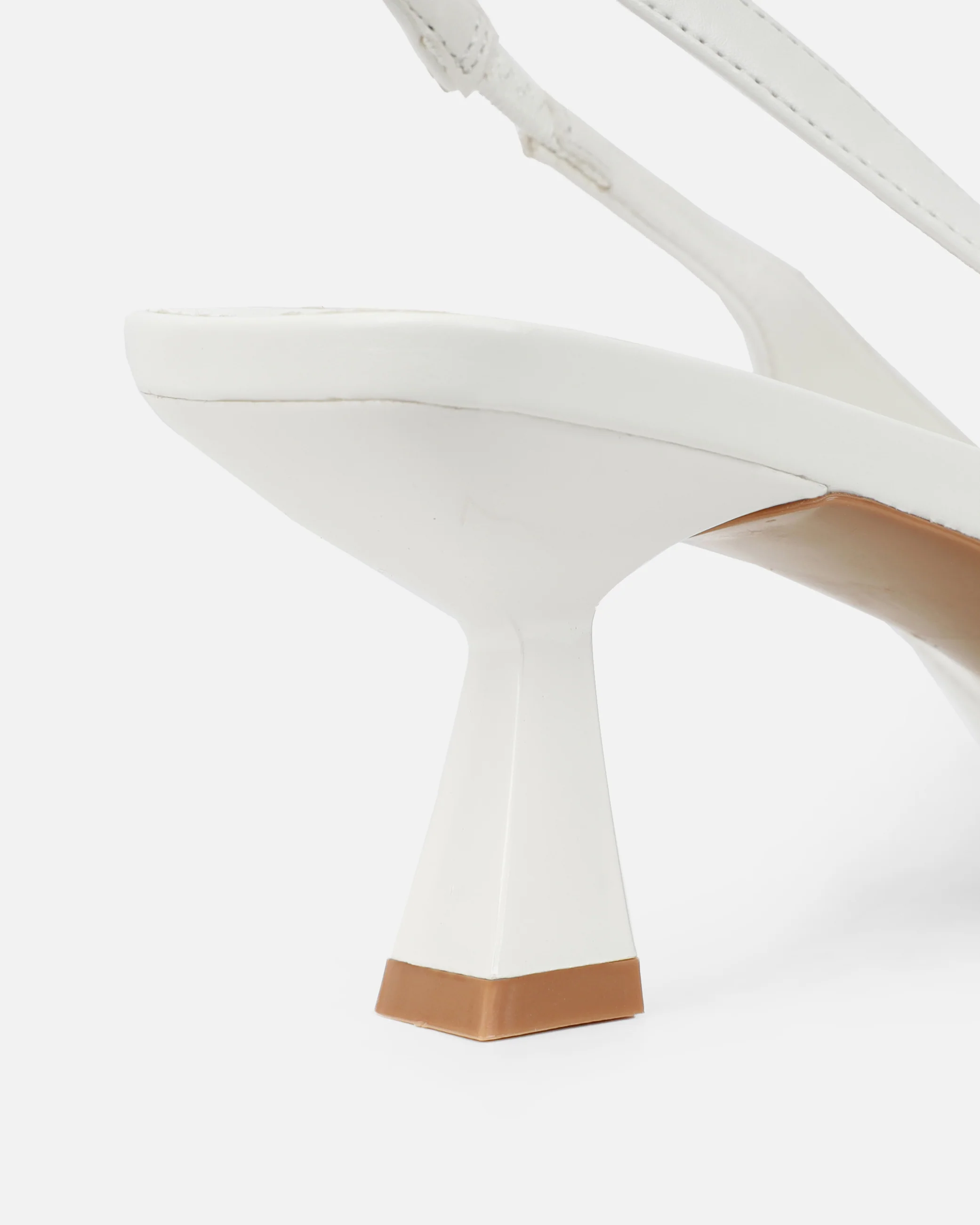 Ardenne White Diamante Low Court Heeled Shoes - Image 3