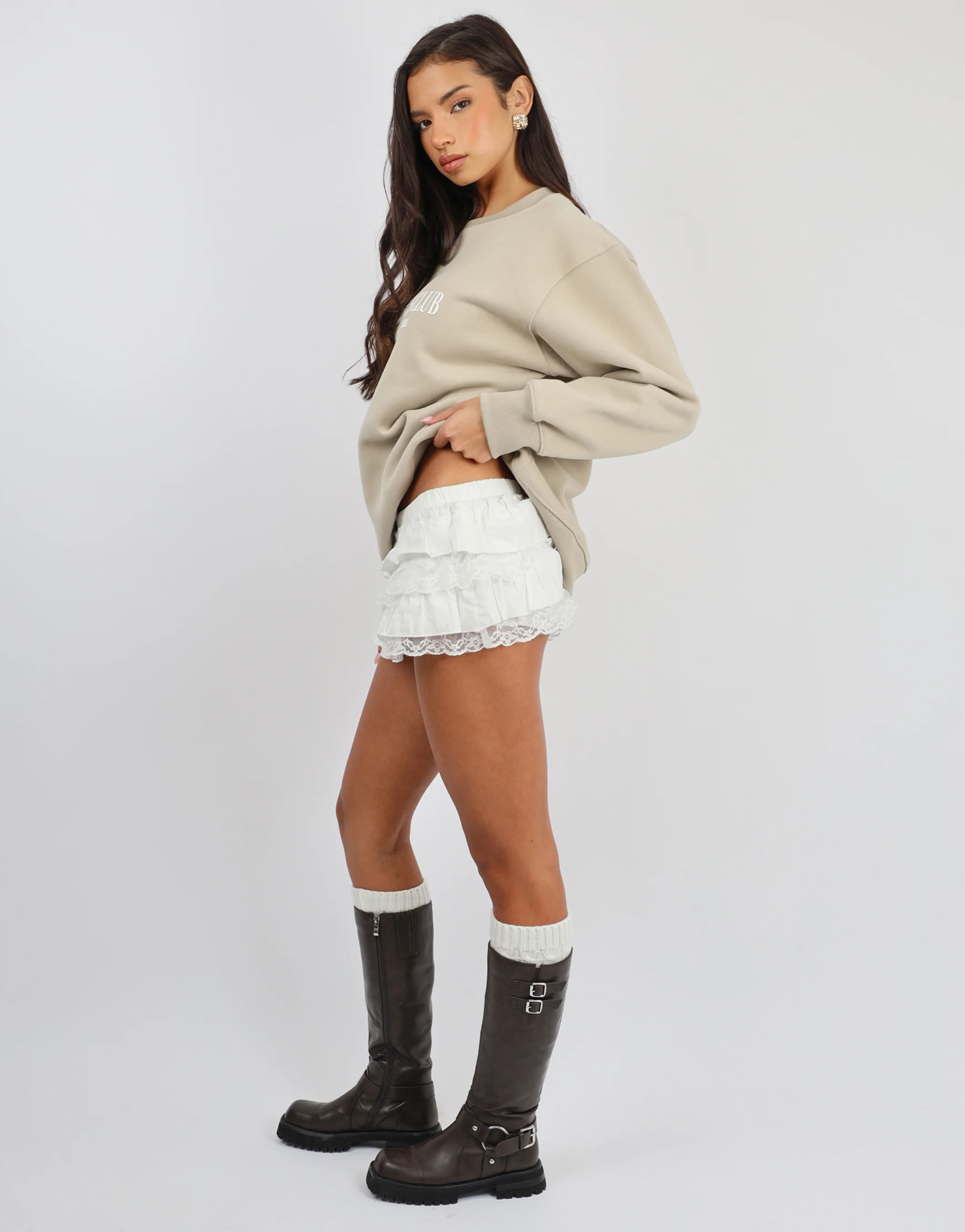 Ashby Simmi Studios Athletics Sweatshirt in Cashew - Image 3
