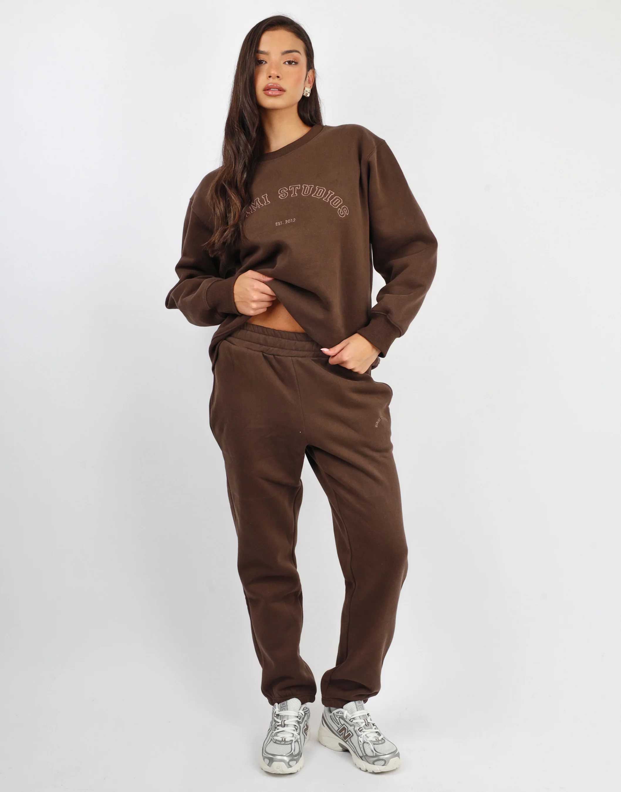 Ashby Simmi Studios Varsity Slogan Sweatshirt in Brown - Image 2