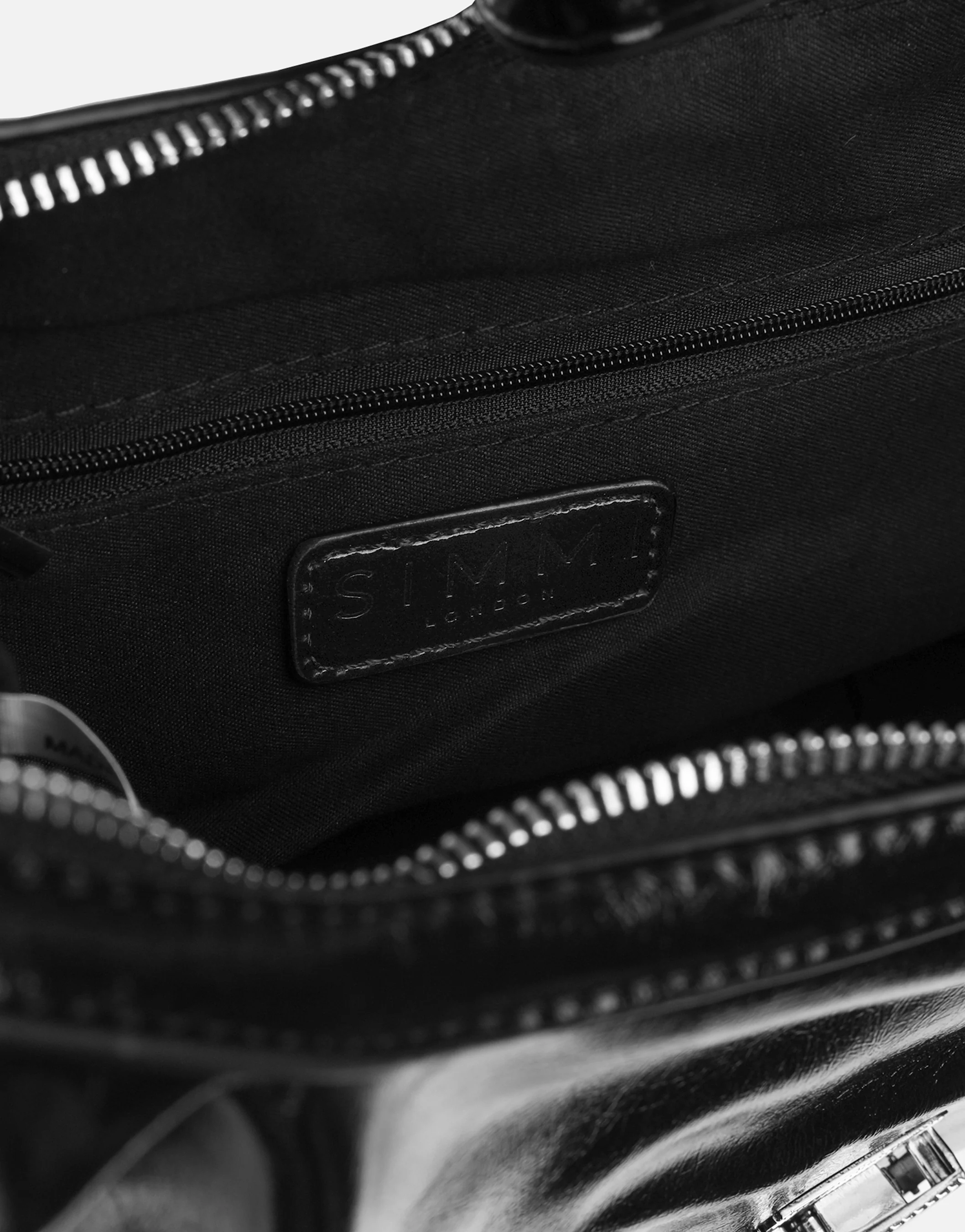 Asher Black Buckle Detail Shoulder Bag - Image 6
