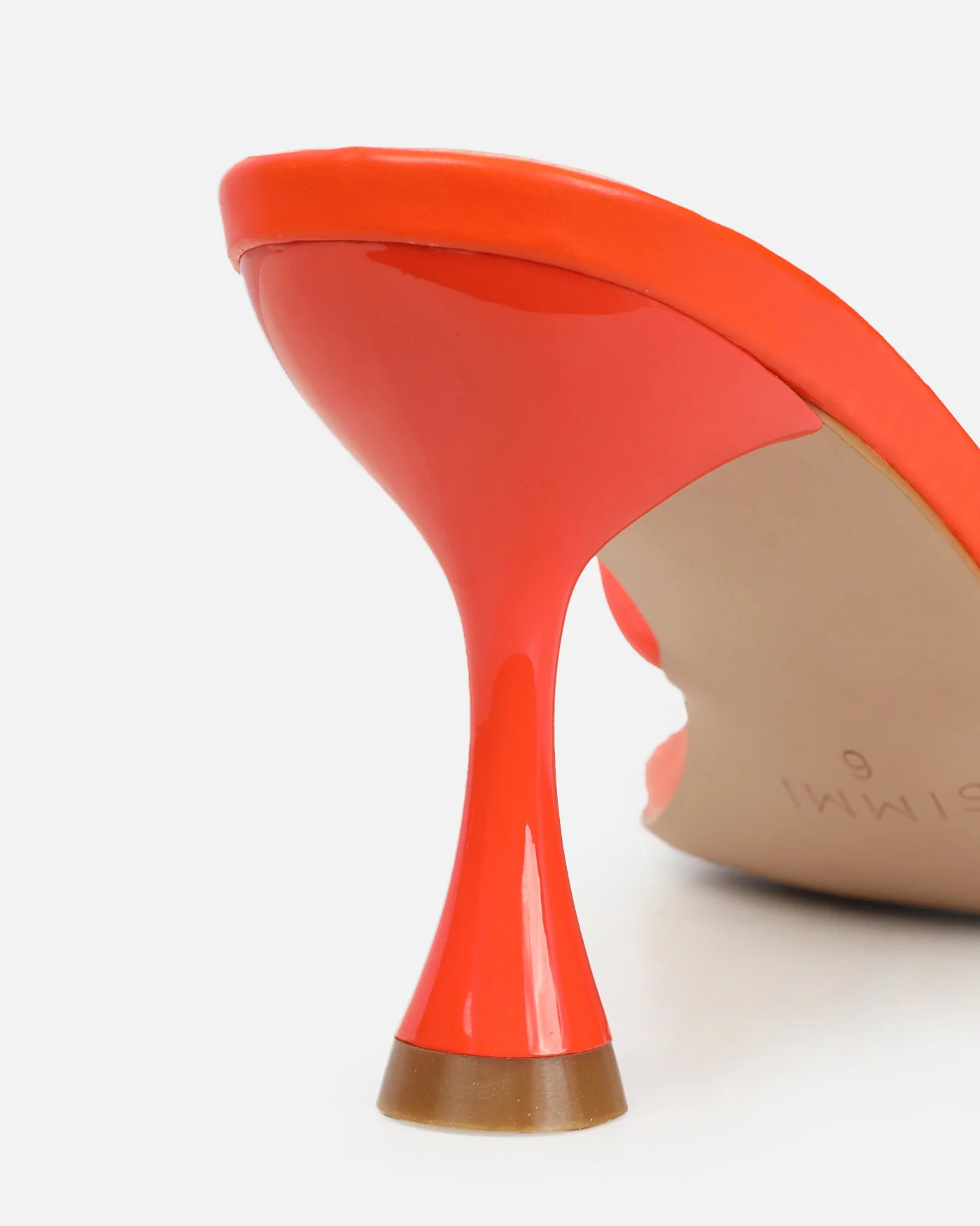 Aubrianna Orange Mid Heeled Sandals - Image 3