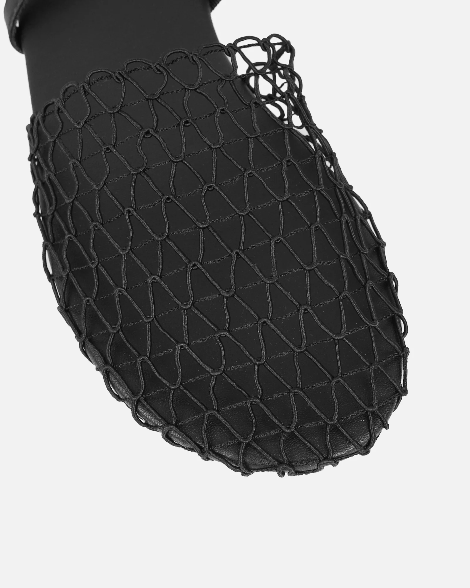 Avianna Black Woven Mesh Sliders - Image 4