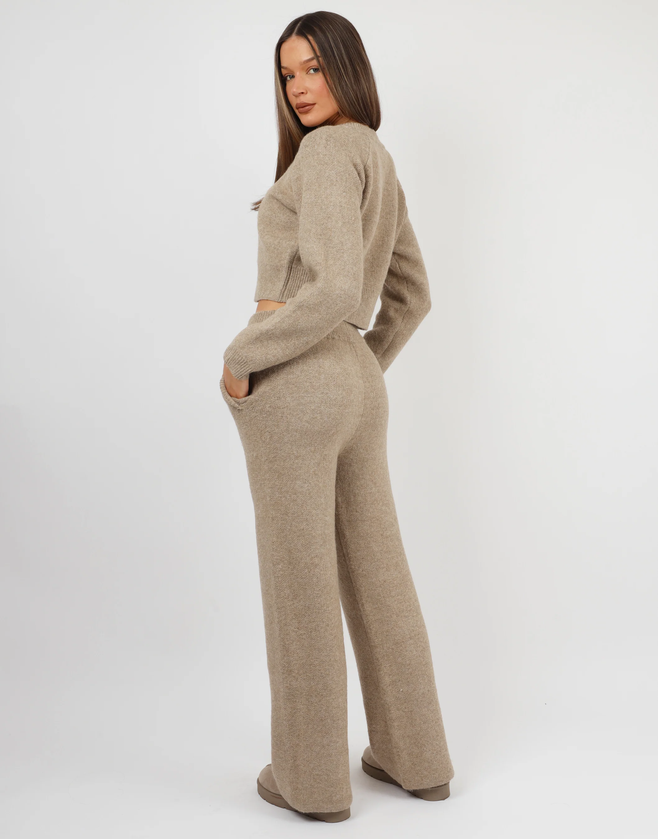 Ayla Simmi Studios Bomber Knit Jacket In Oatmeal - Image 4
