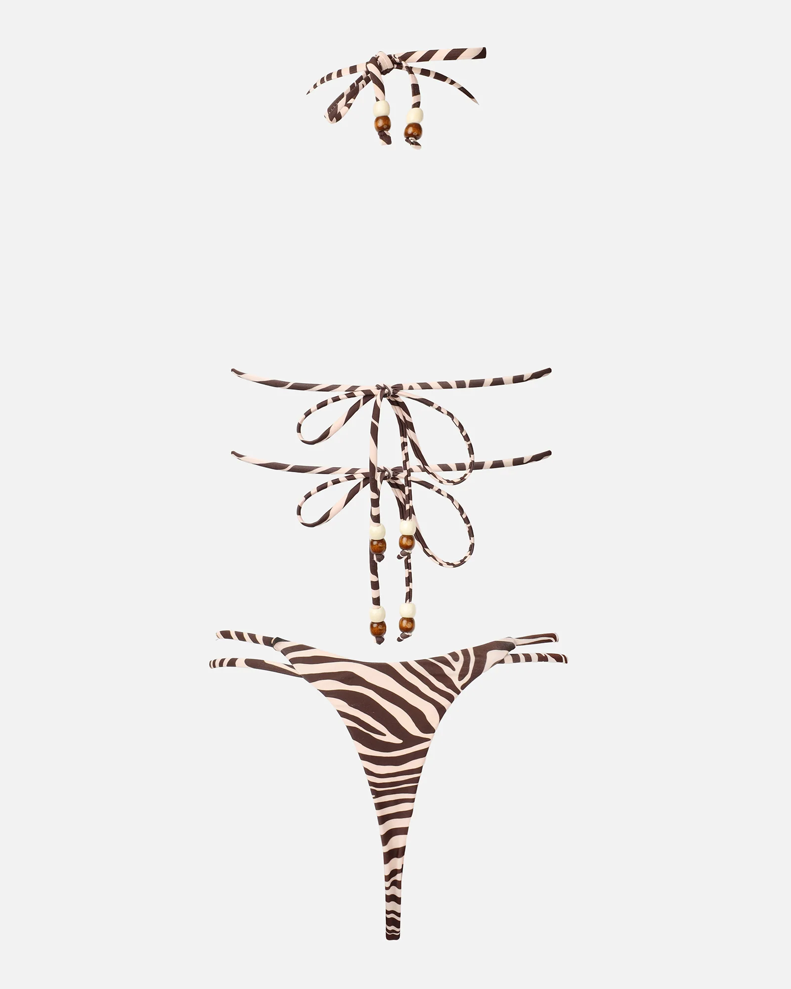 Azote Zebra Print Trim Detail Bikini Set - Image 5