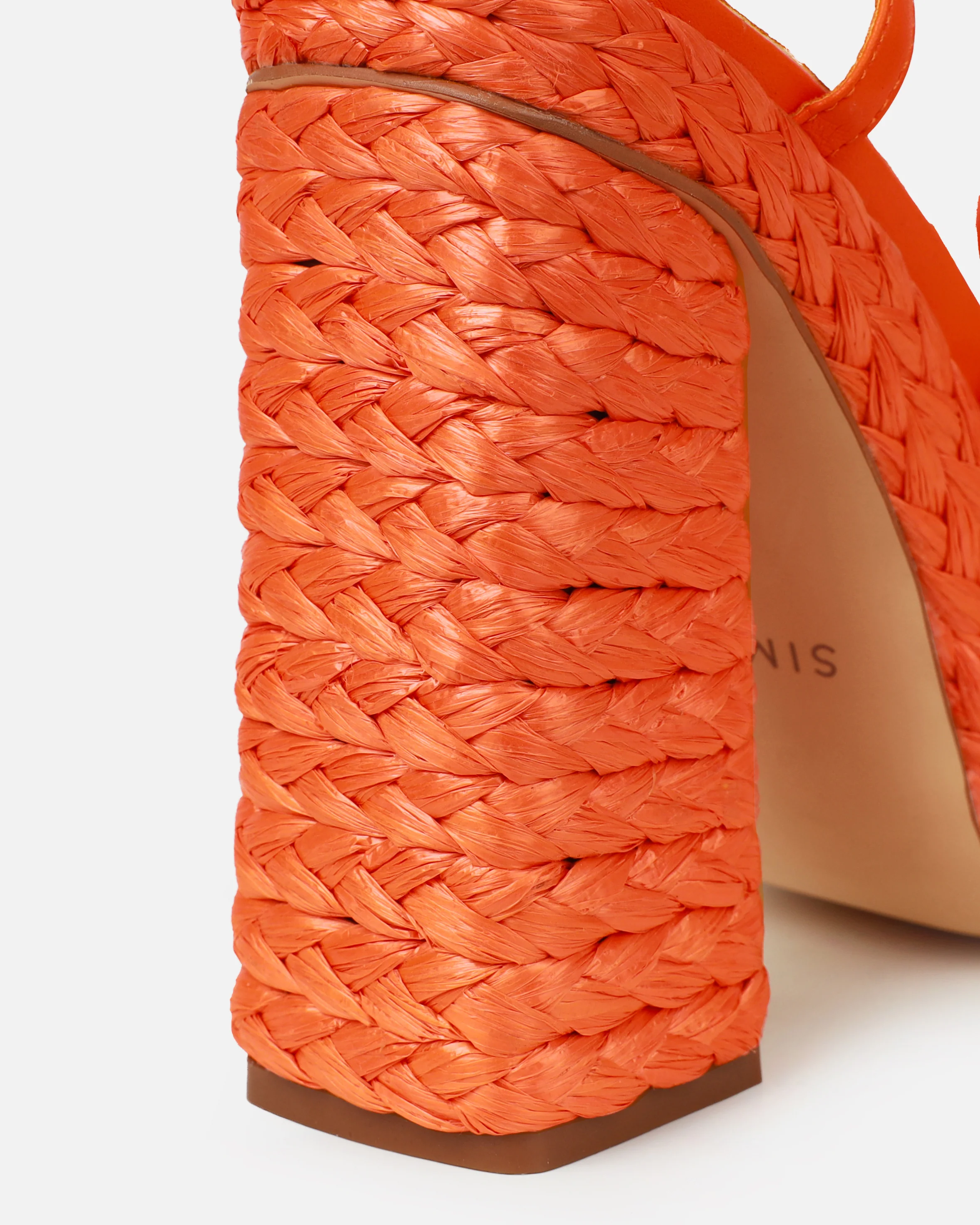 Bambi Orange Espadrille Platform Block Heels - Image 3