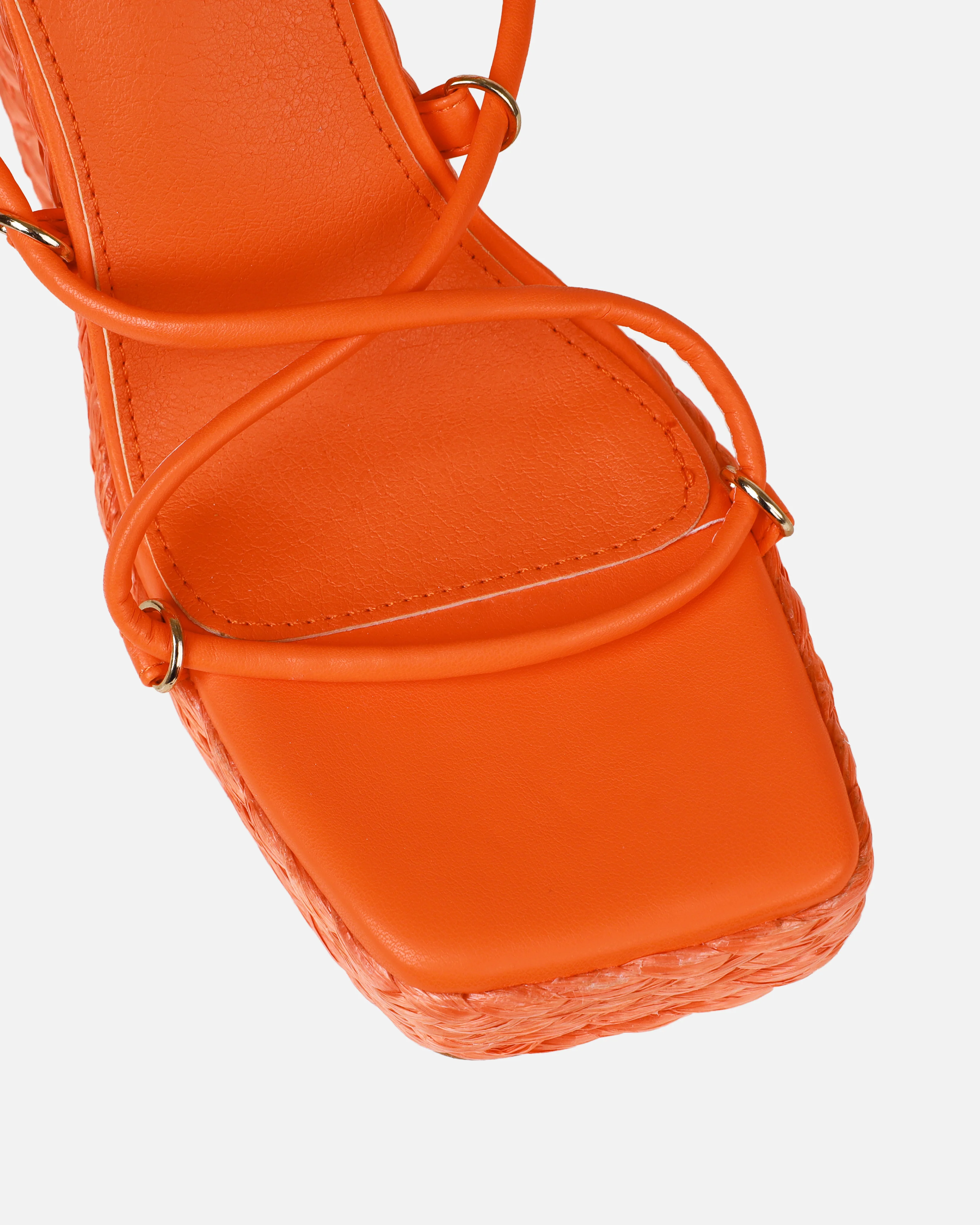 Bambi Orange Espadrille Platform Block Heels - Image 4