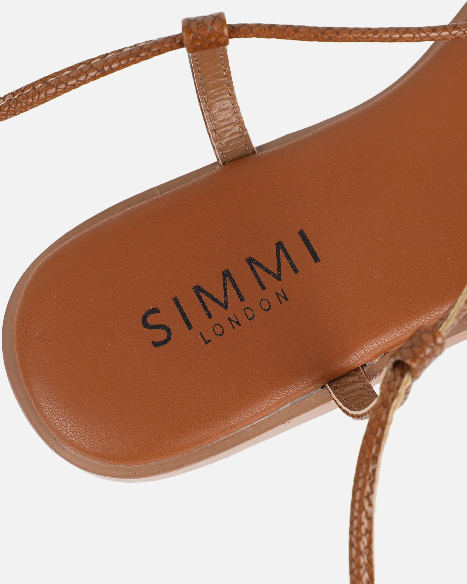 Bari Tan Tie Up Gold Detail Sandals - Image 3
