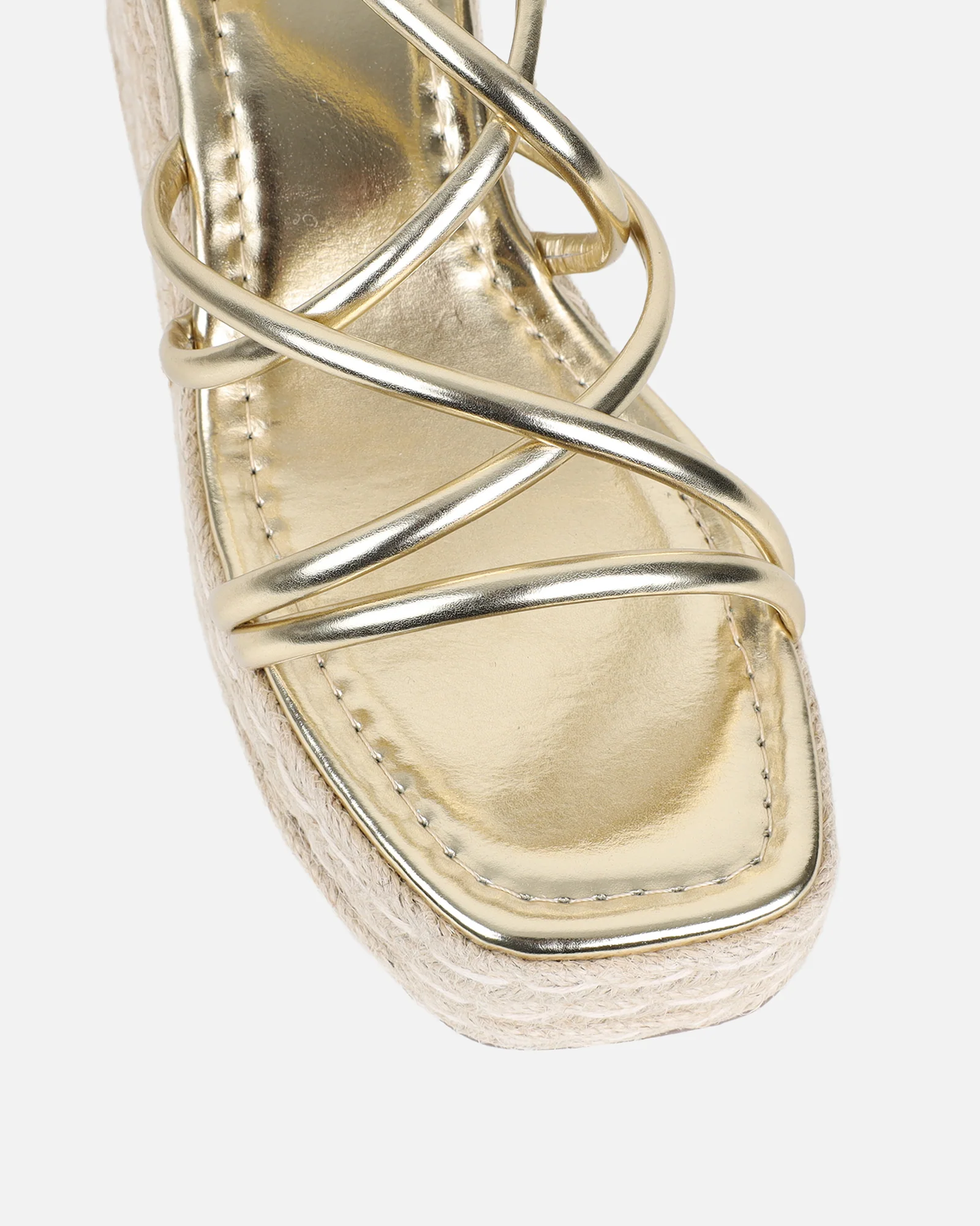 Belise Gold Metallic Wedge Heels - Image 4