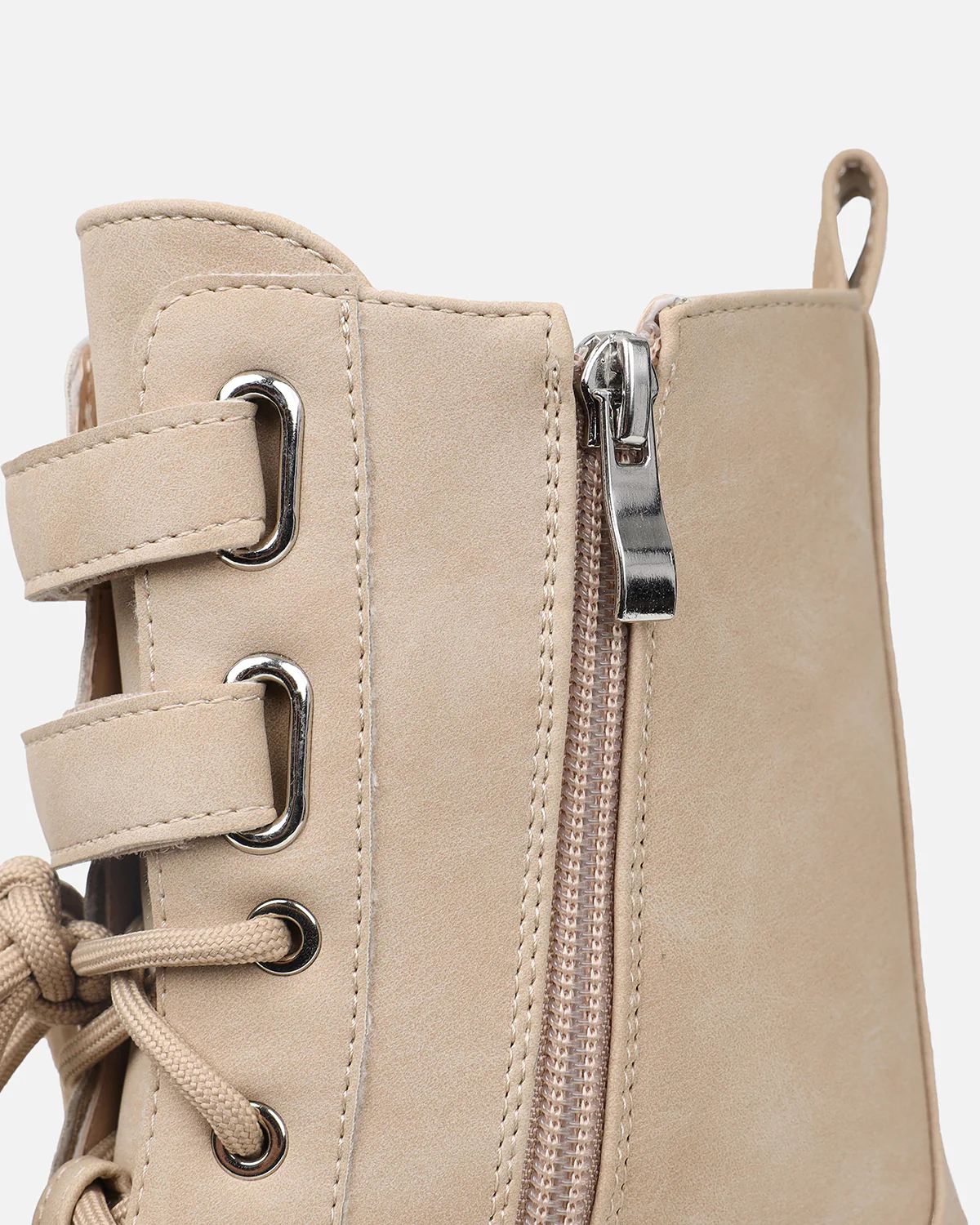 Bennett Sand Nubuck Chunky Lace Up Boots - Image 3