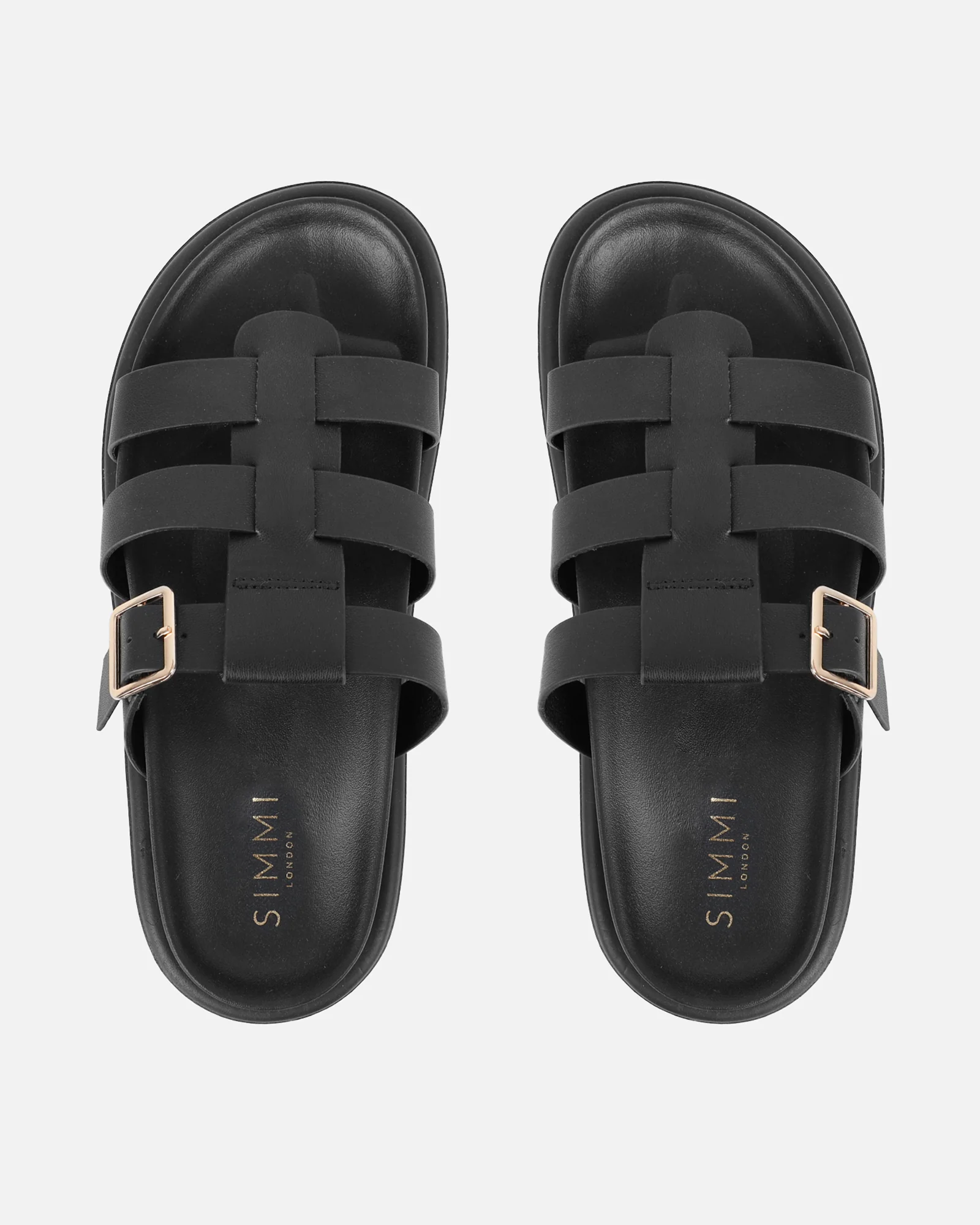 Berri Black Chunky Footbed Sliders - Image 3