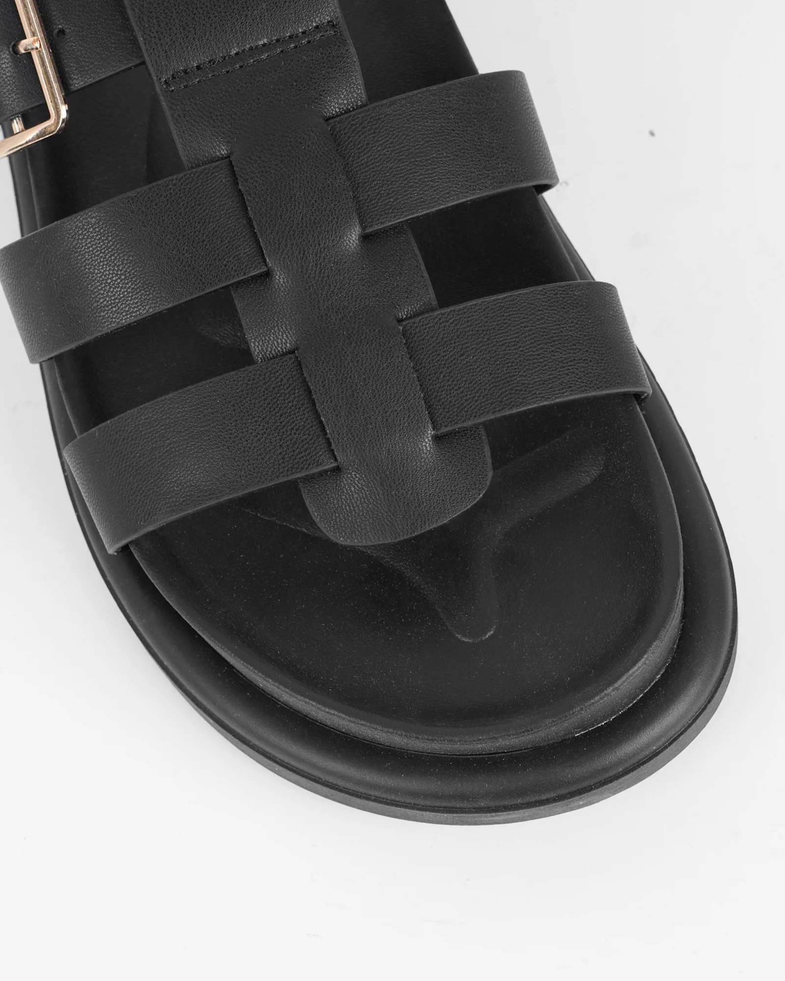 Berri Black Chunky Footbed Sliders - Image 4