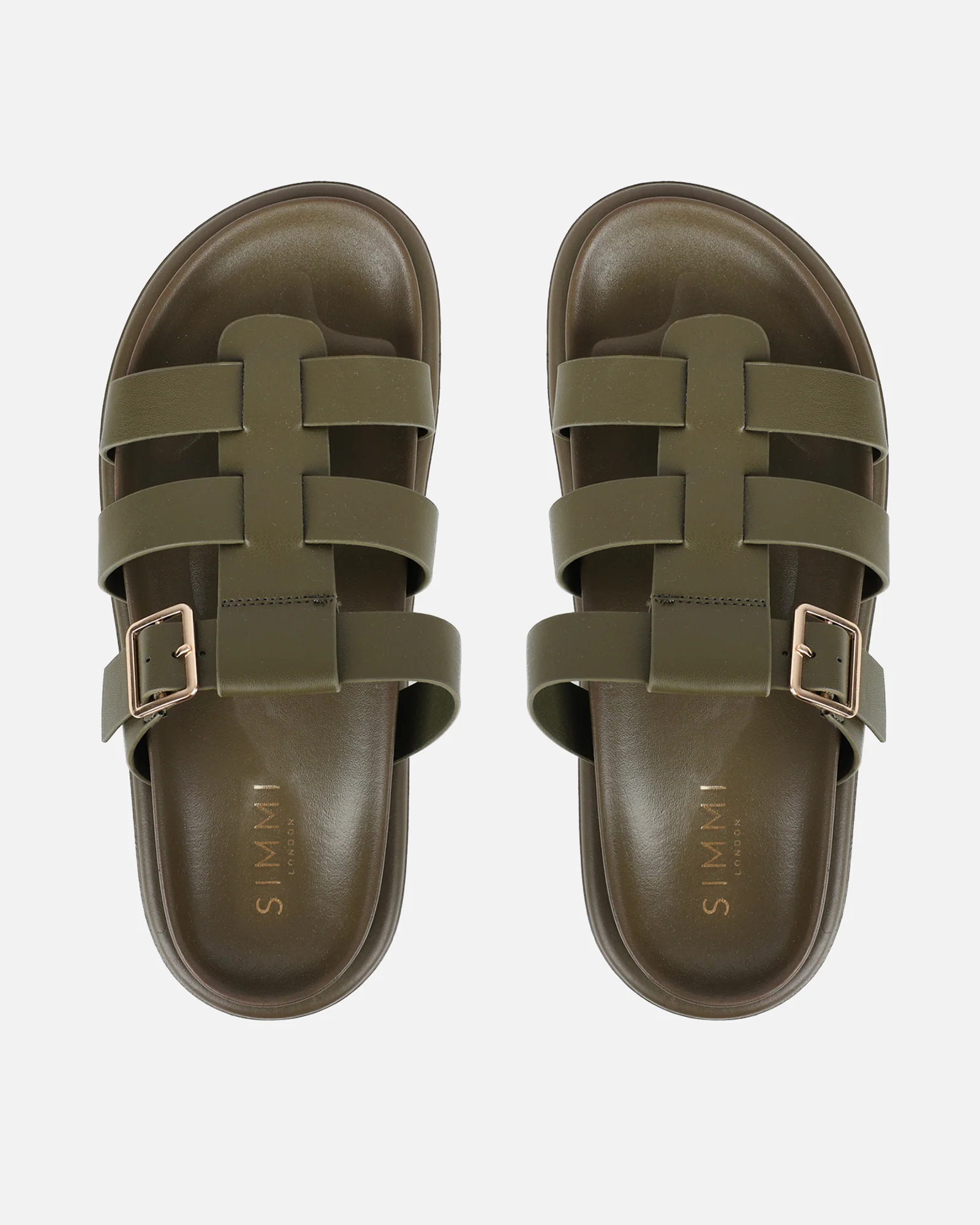 Berri Khaki Chunky Footbed Sliders - Image 3