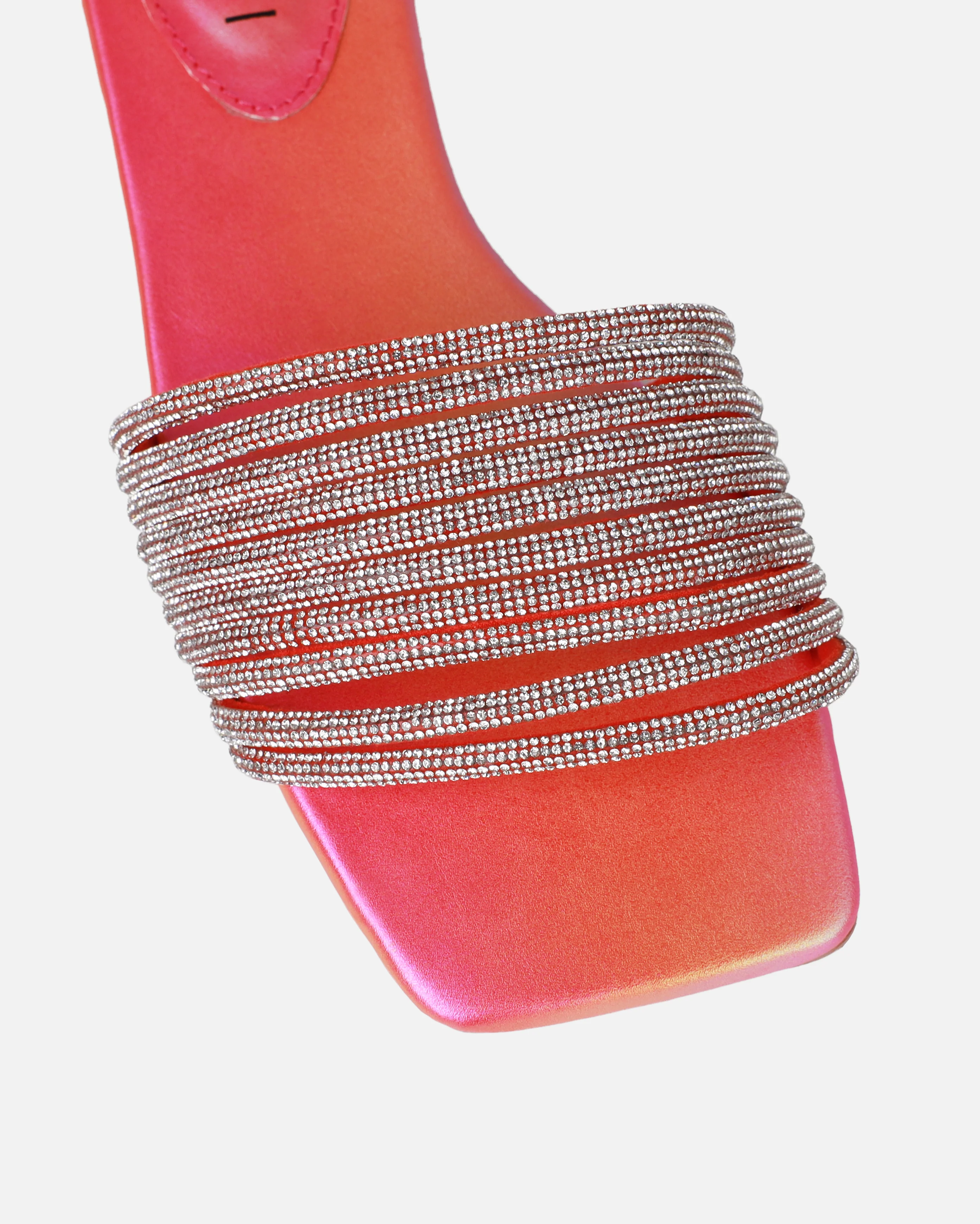 Bethan Orange Ombre Diamante Flat Sandals - Image 4