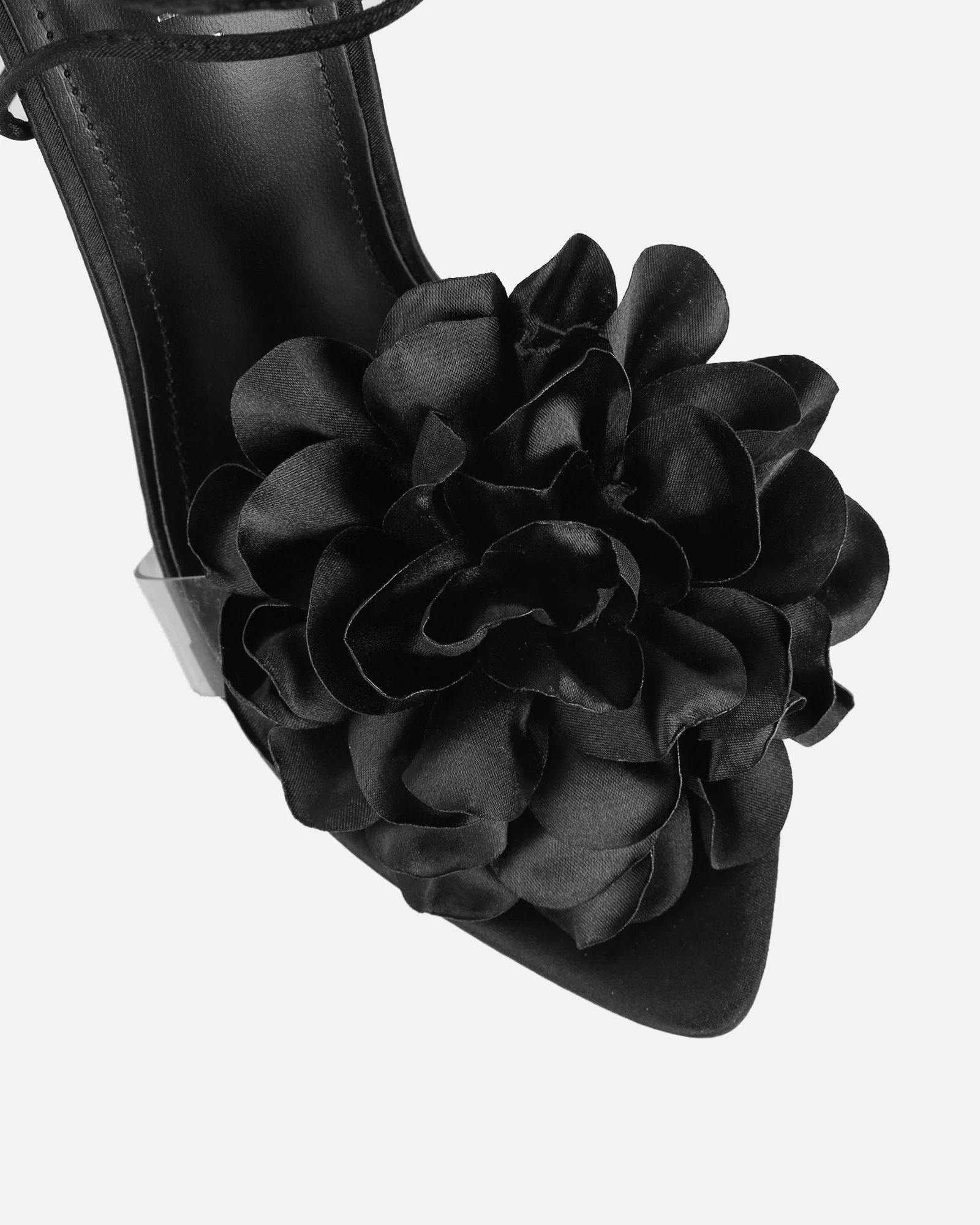 Betty Black Flower Heeled Sandals - Image 4