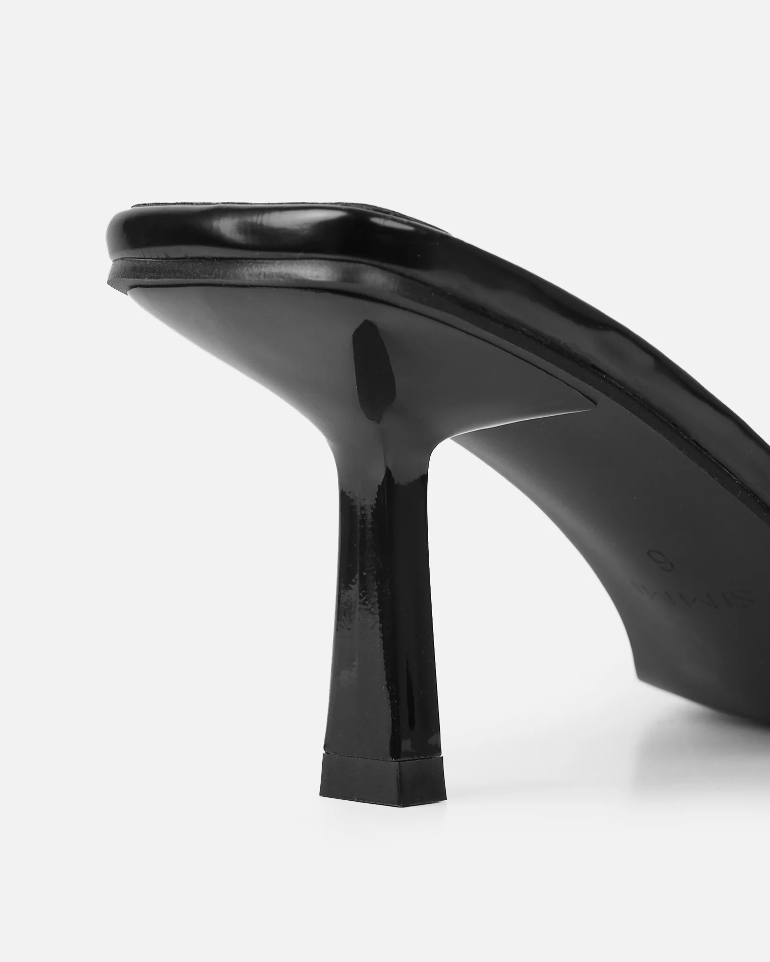 Bexley Black Strap Detail Heeled Mules - Image 3