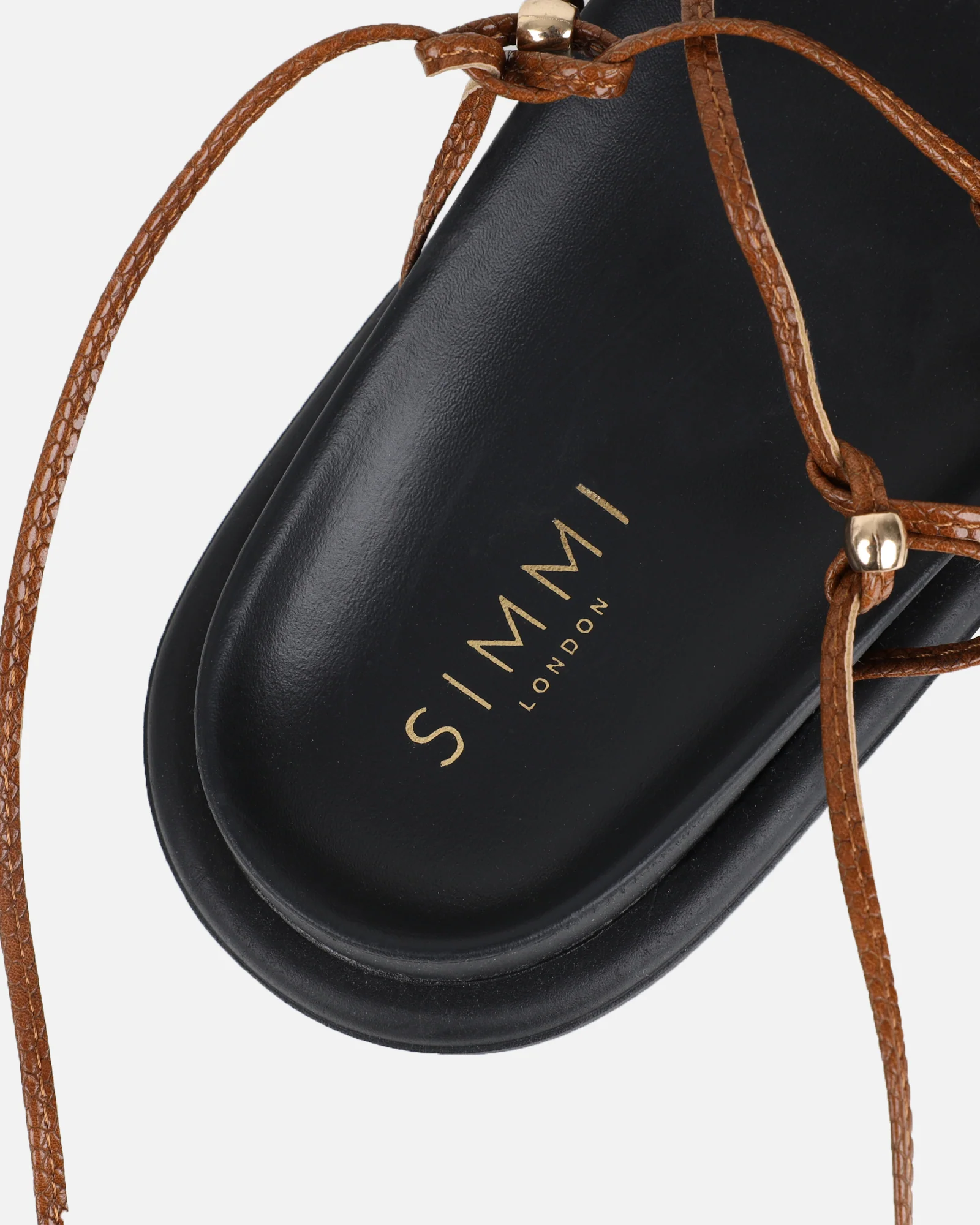Billie Tan Rope Tie Up Sandals - Image 3