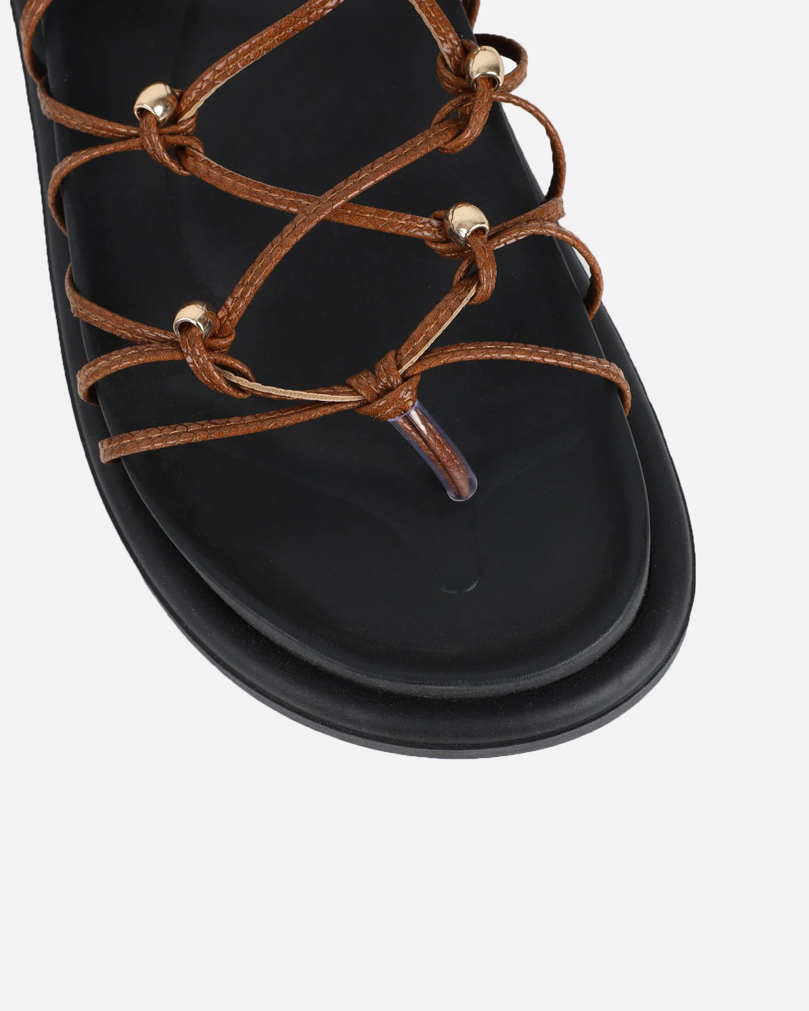Billie Tan Rope Tie Up Sandals - Image 4