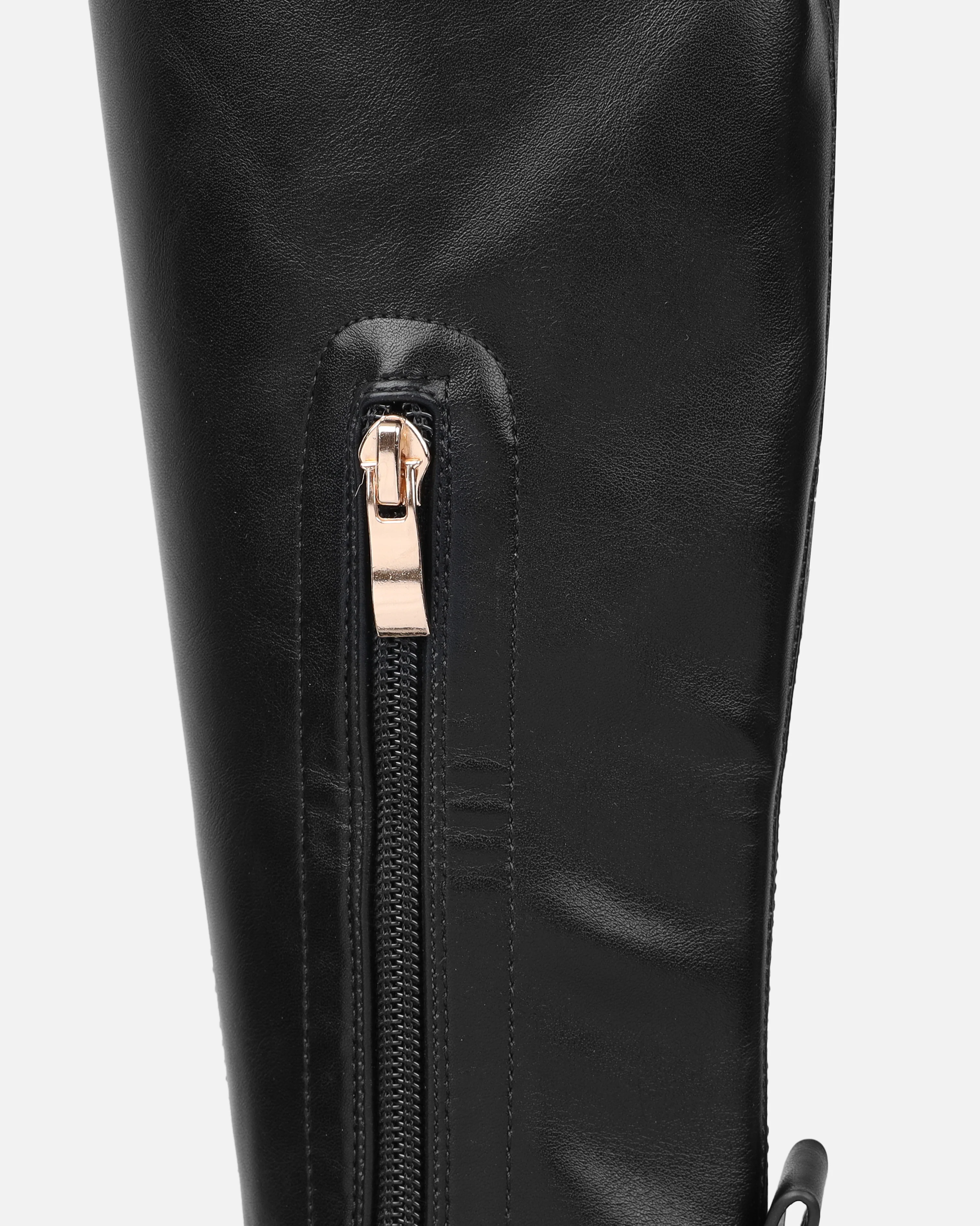 Bjorn Black Stretch Chunky Over The Knee Boots - Image 3