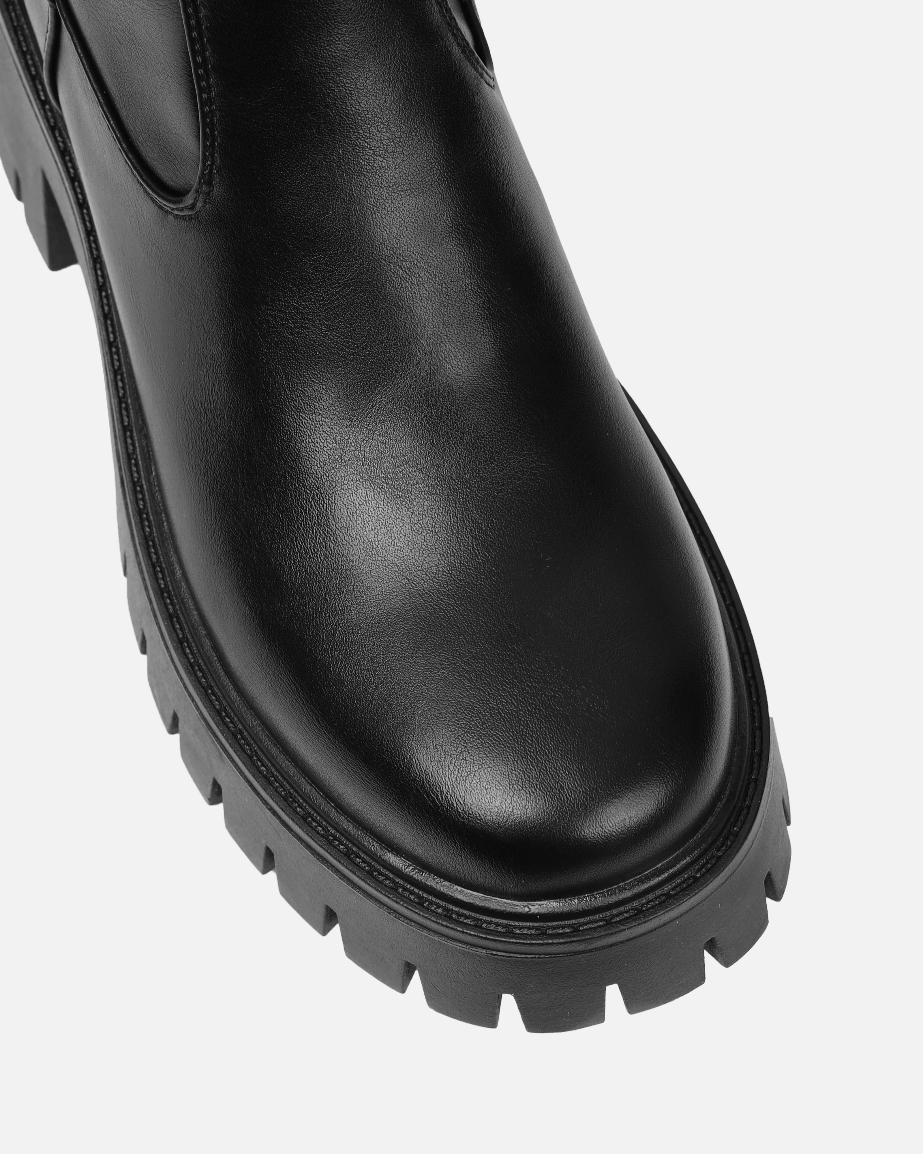 Bjorn Black Stretch Chunky Over The Knee Boots - Image 4
