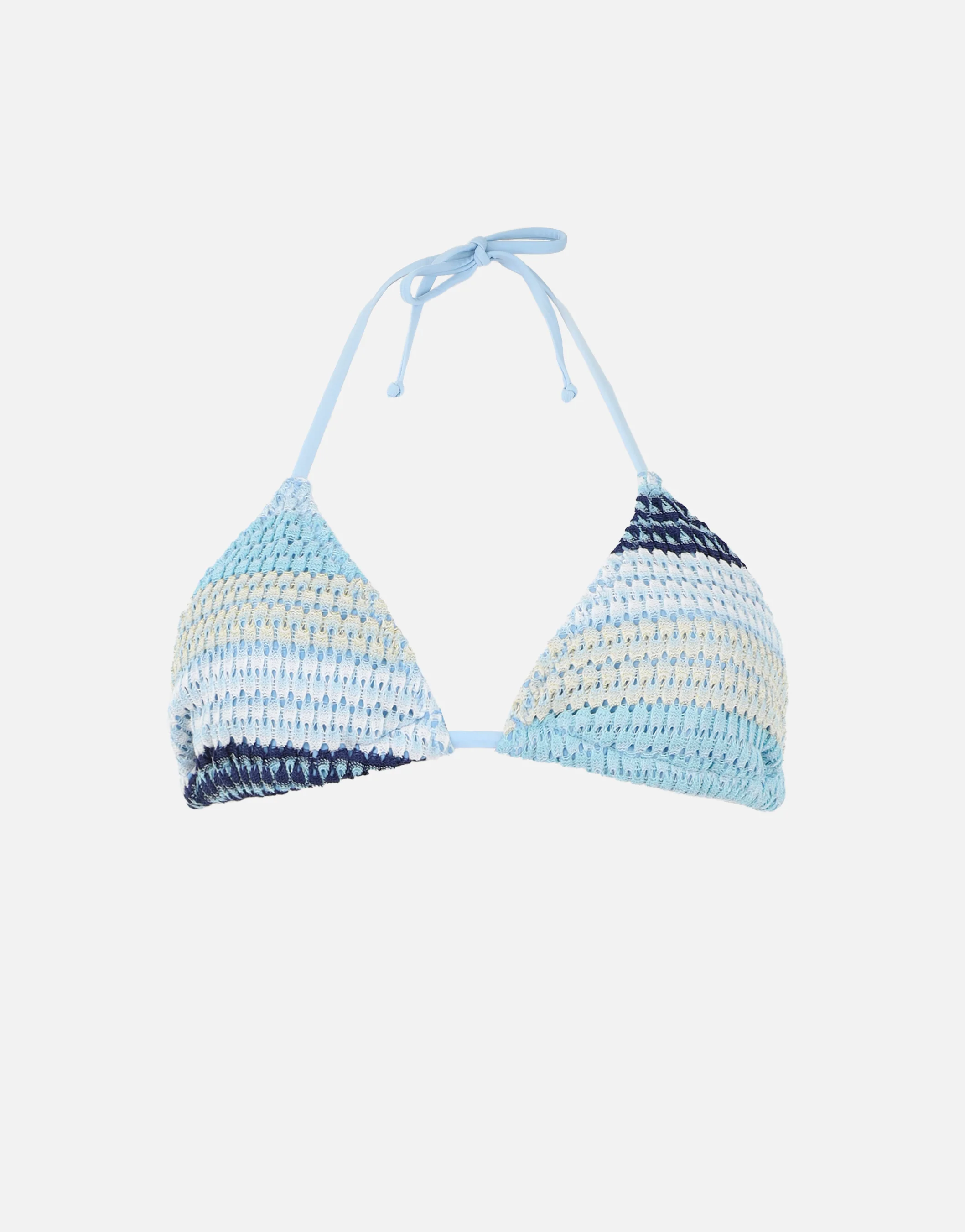 Bleu Textured Triangle Bikini Top In Blue - Image 6