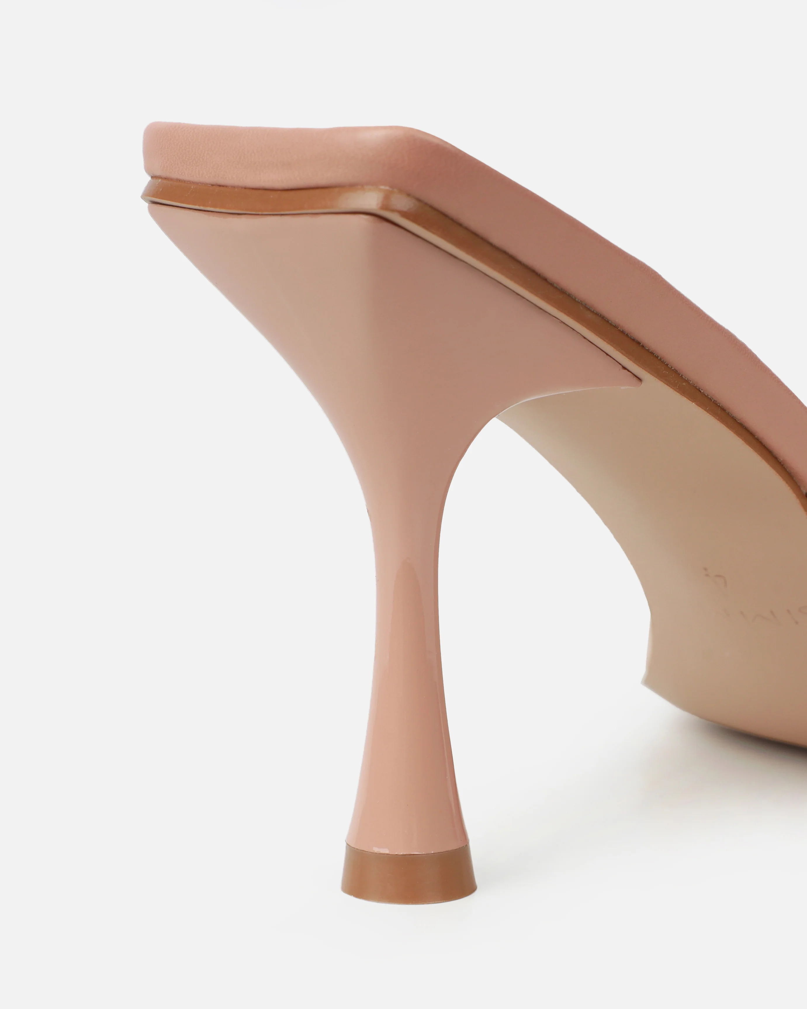 Blushing Nude Diamante Mid Heel Mules - Image 3