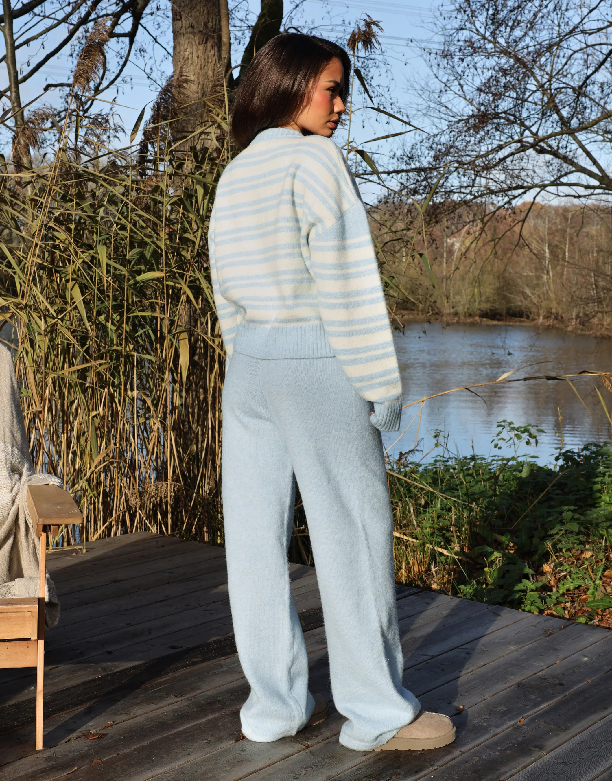 Bonnie Simmi Studio Stripe Cardigan in Blue - Image 4