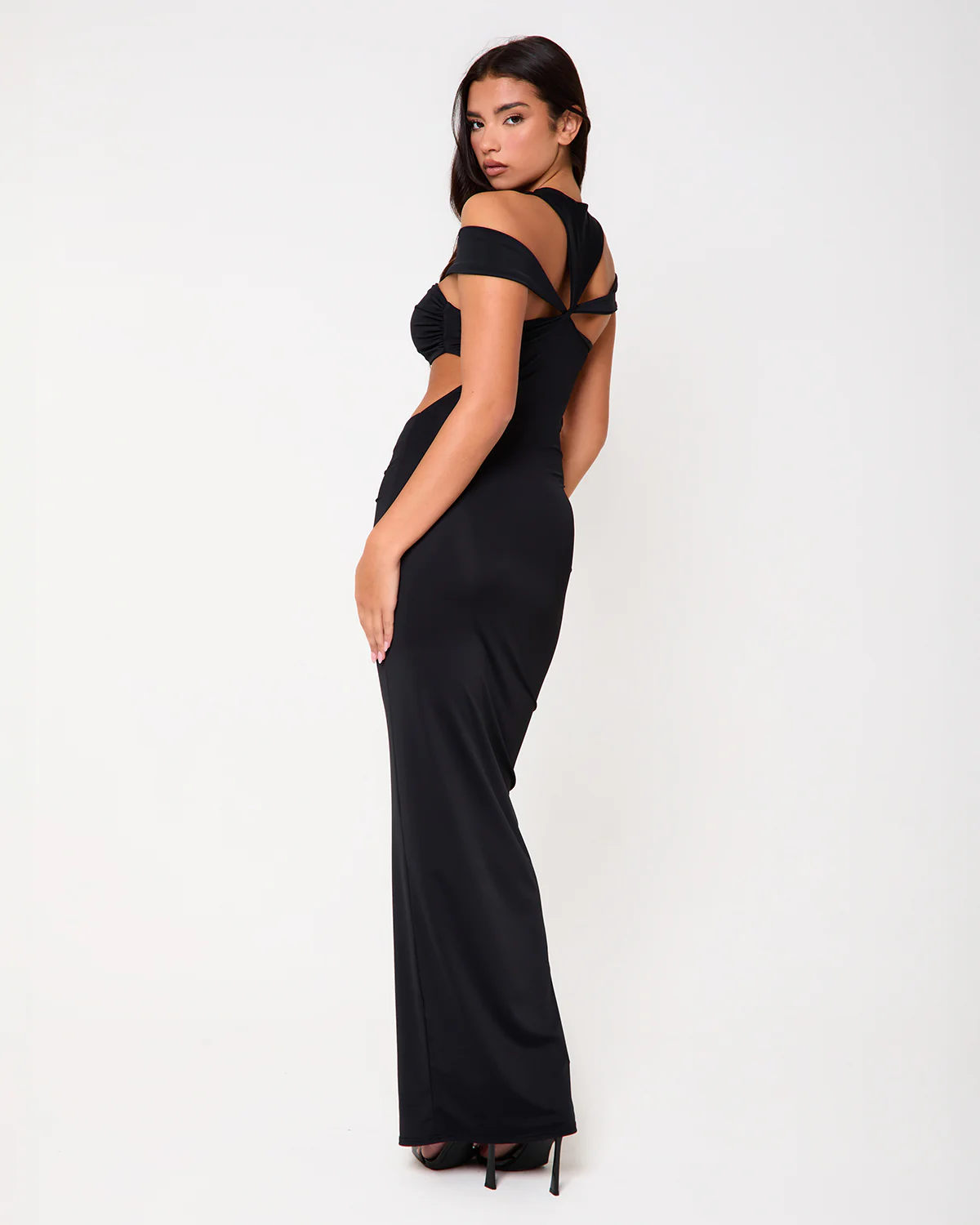 Bronx Black Cut Out Maxi Dress - Image 2