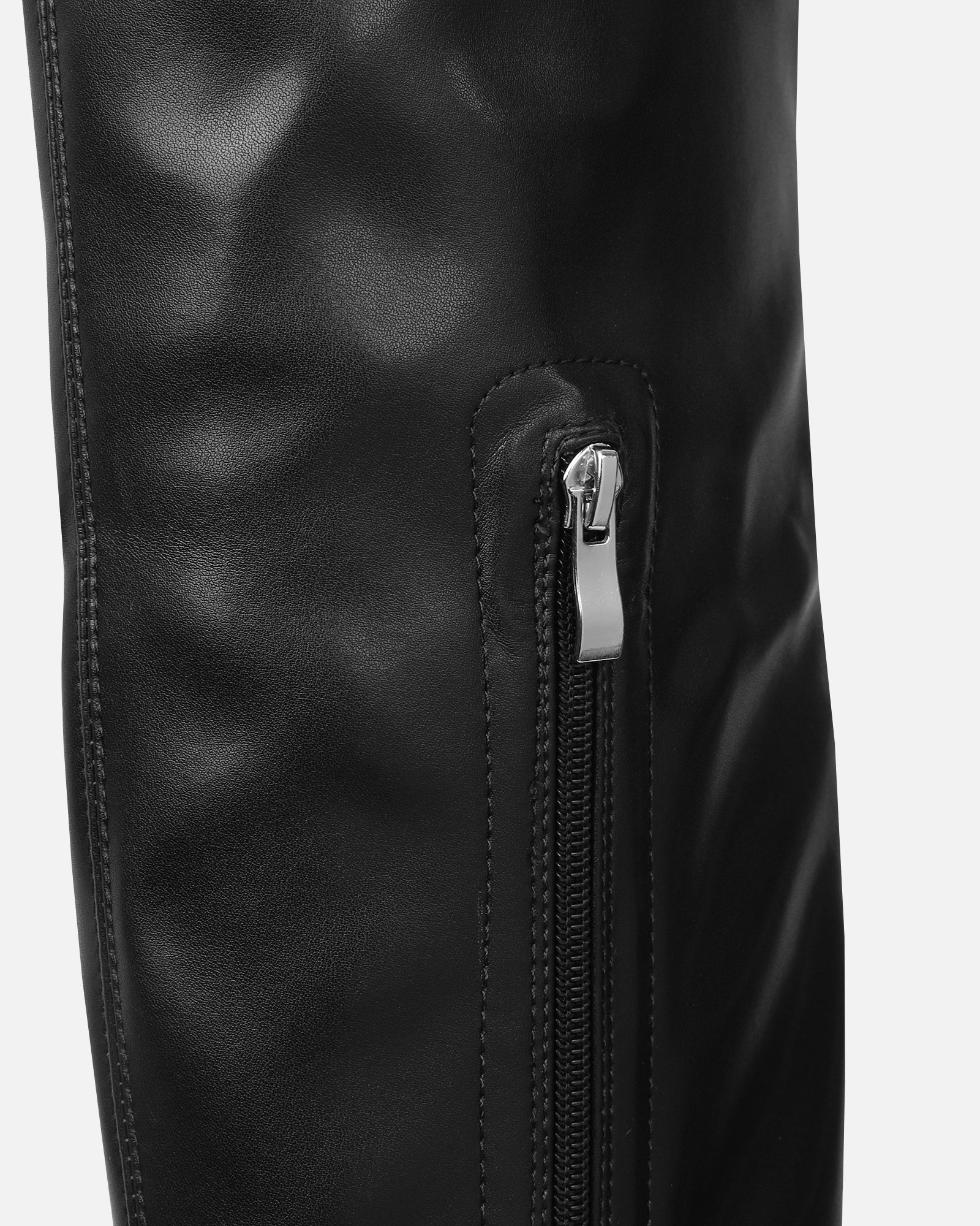 Butler Black Stretch Over The Knee Boots With Buckles - Image 3