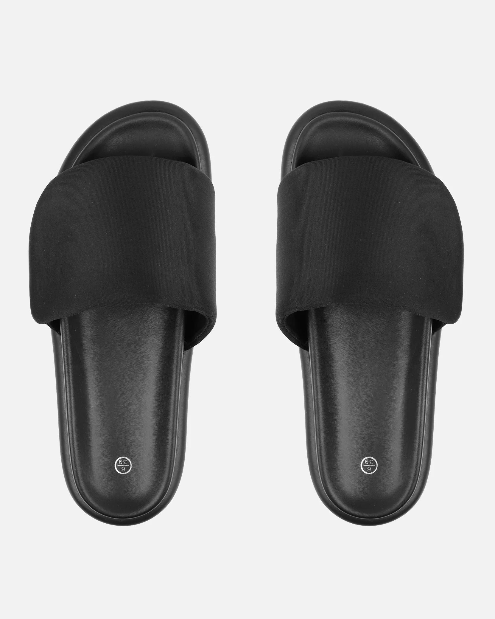 Cactus Black Padded Slider Sandals - Image 3