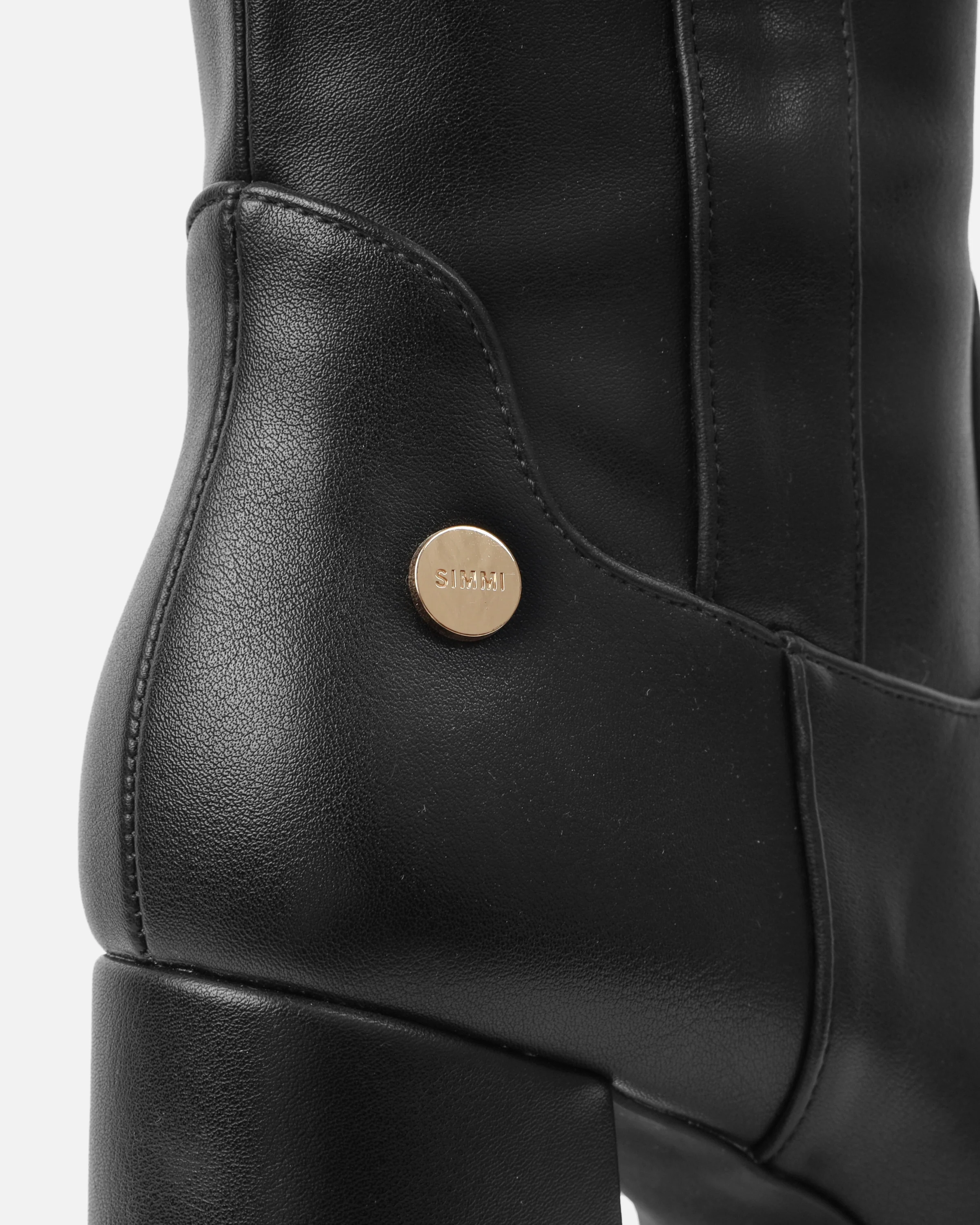 Caiden Black Platform Knee Boots With Faux Fur Turnover - Image 3