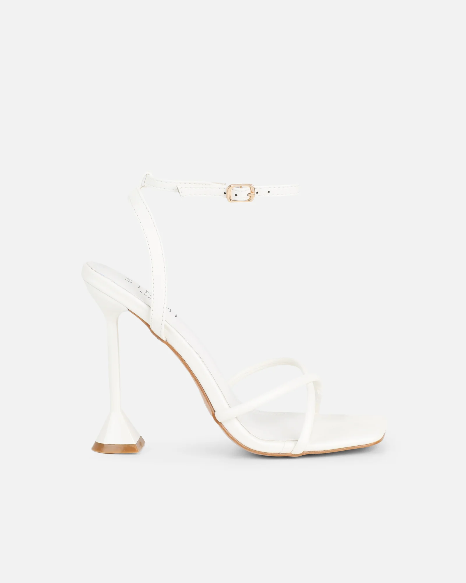 Cairo White Heeled Sandals - Image 2
