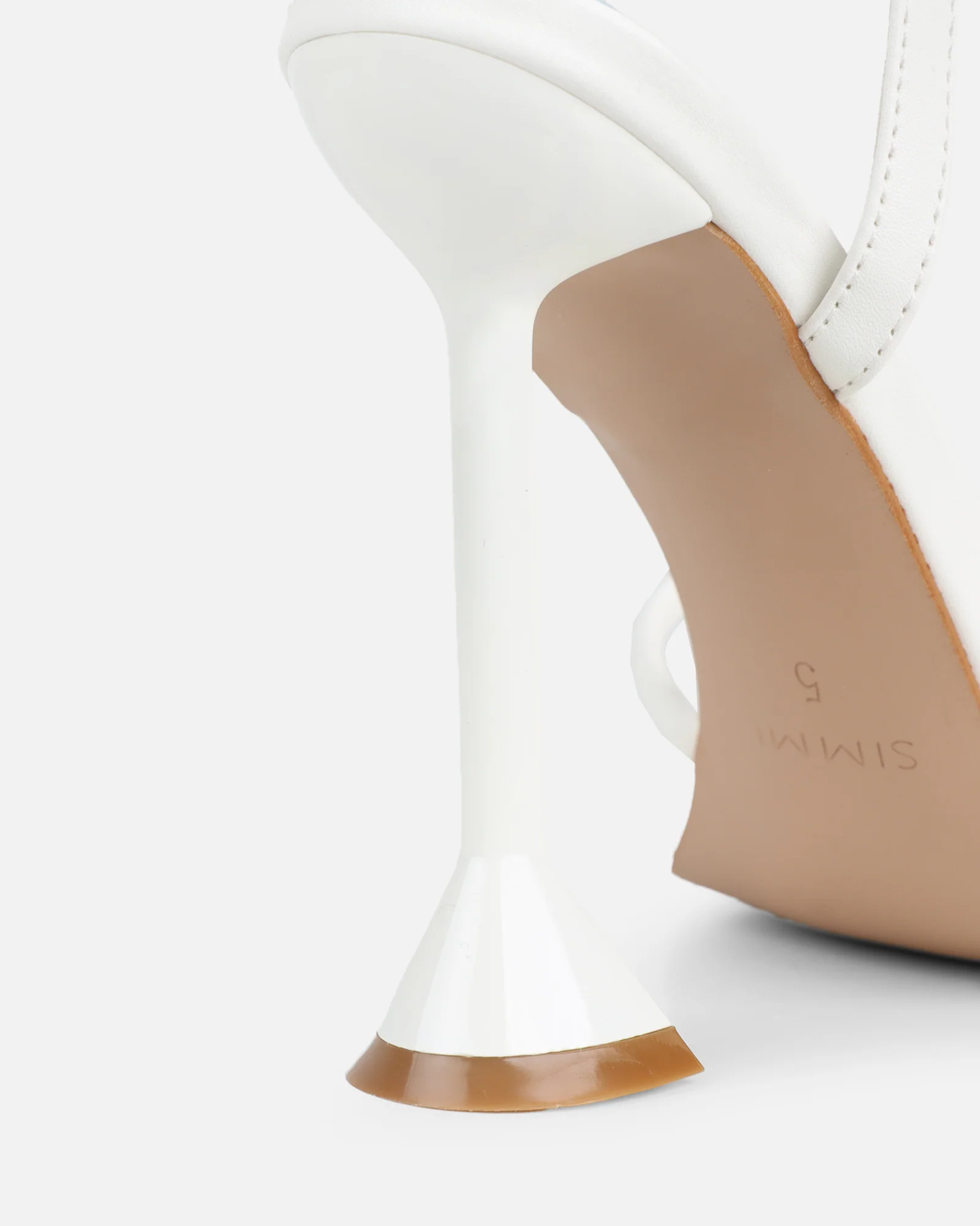 Cairo White Heeled Sandals - Image 3