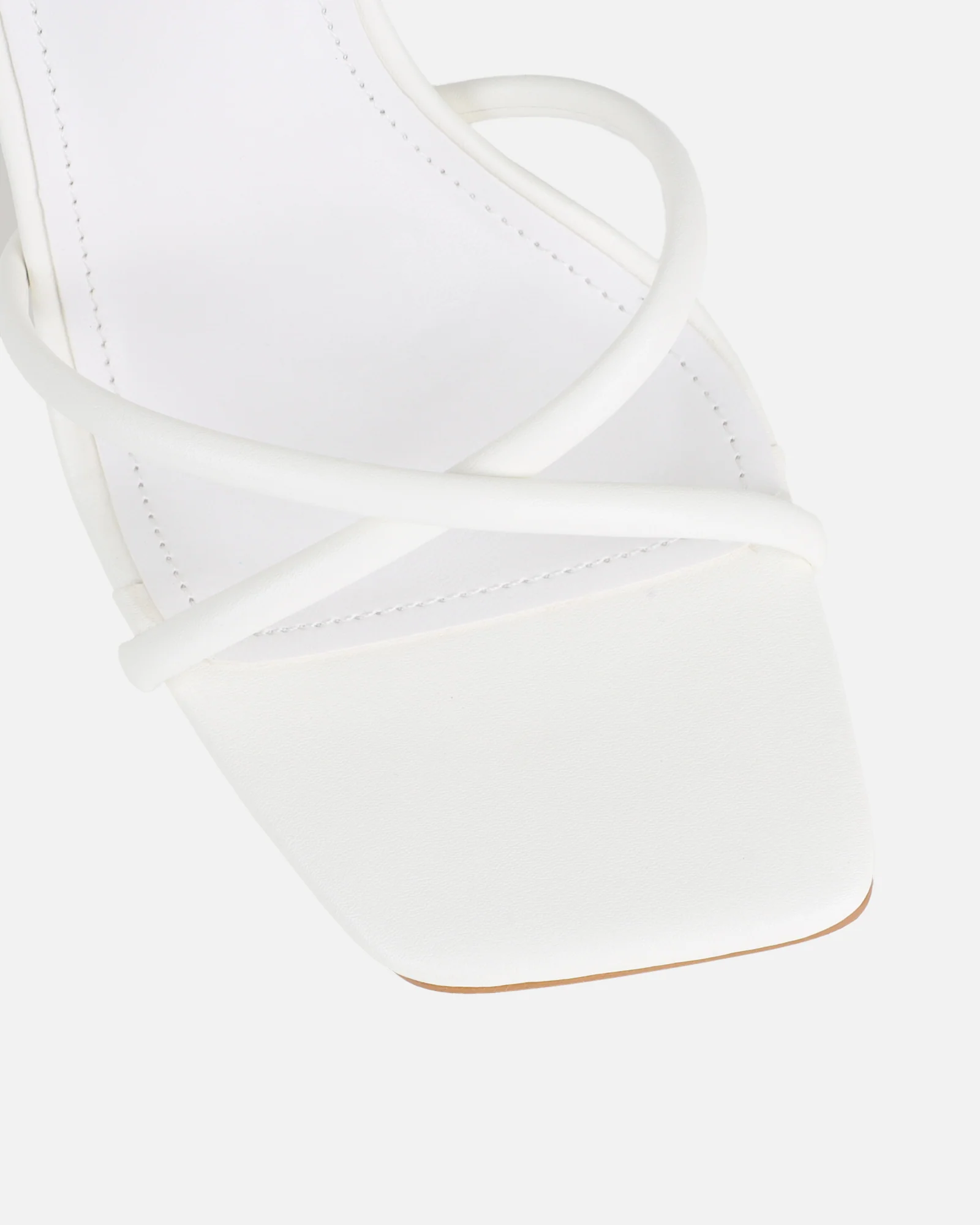 Cairo White Heeled Sandals - Image 4
