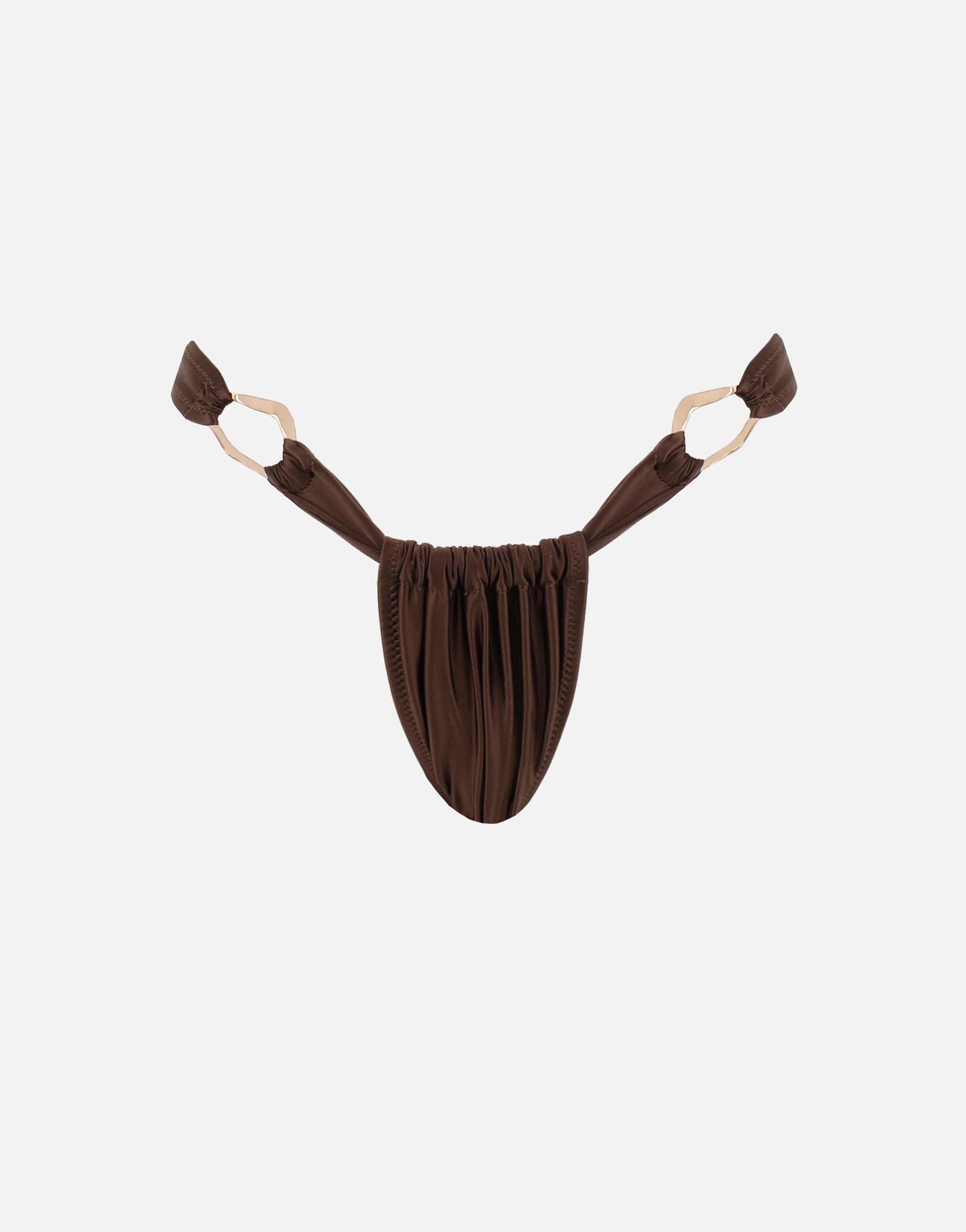 Caleta Gold Hardware Bikini Bottoms In Brown - Image 6