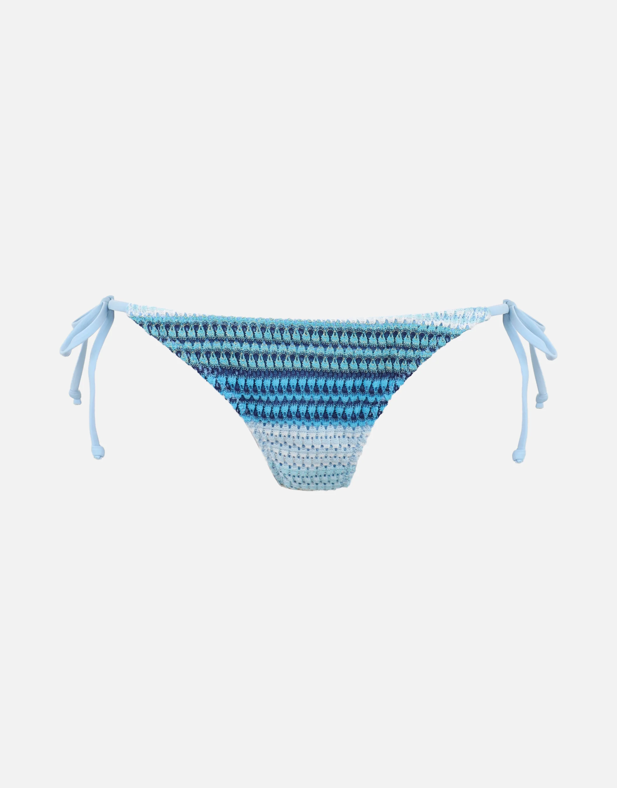 Calypso Textured Tie Side Bikini Bottoms In Blue - Image 6