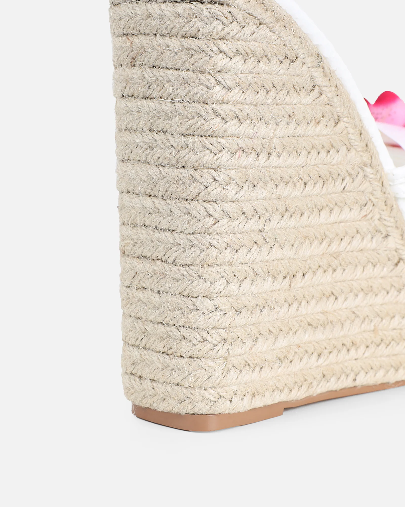 Cancun White Orchid Flower Detail Wedge Heels - Image 3