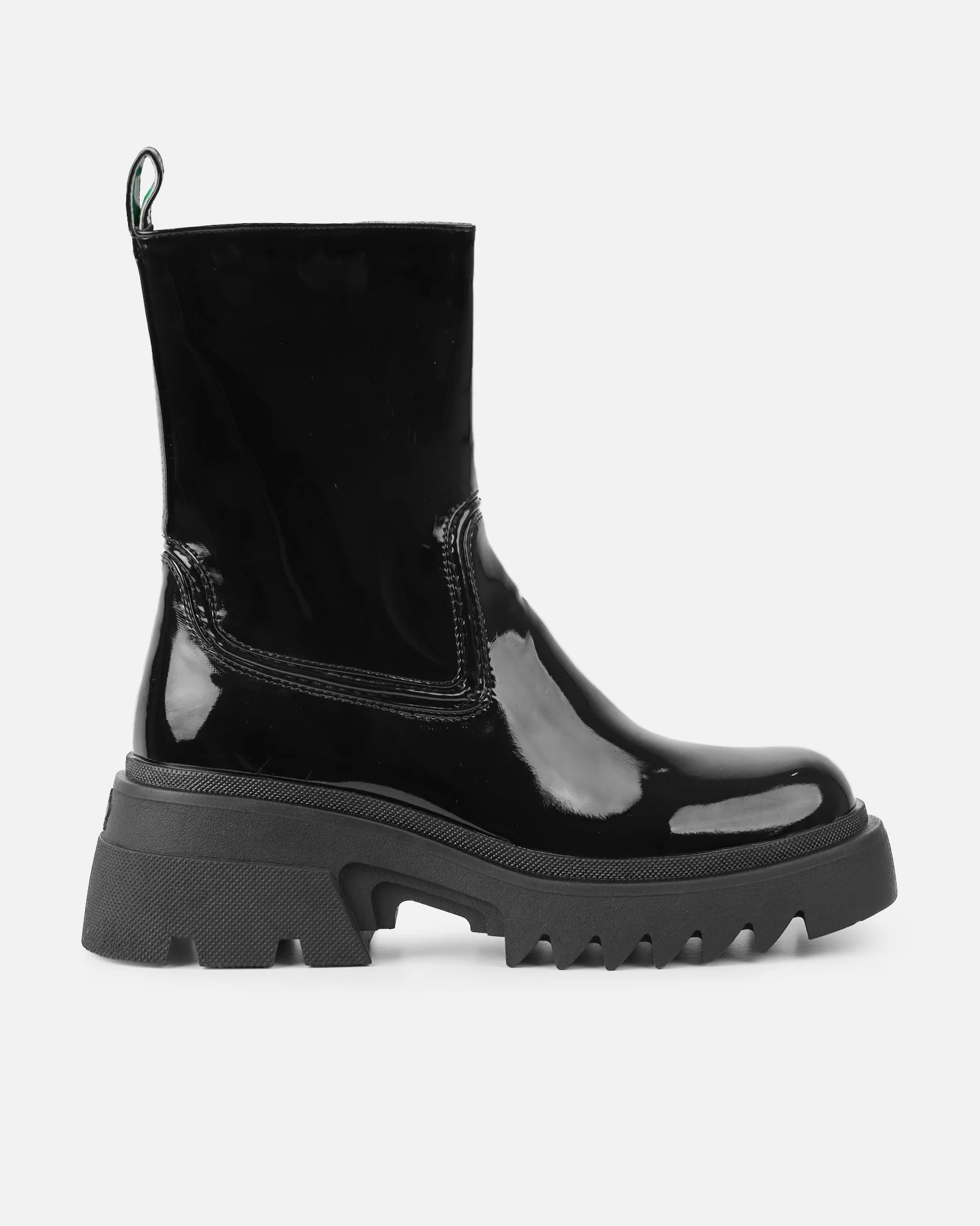 Candace Black Patent Ankle Boots - Image 2