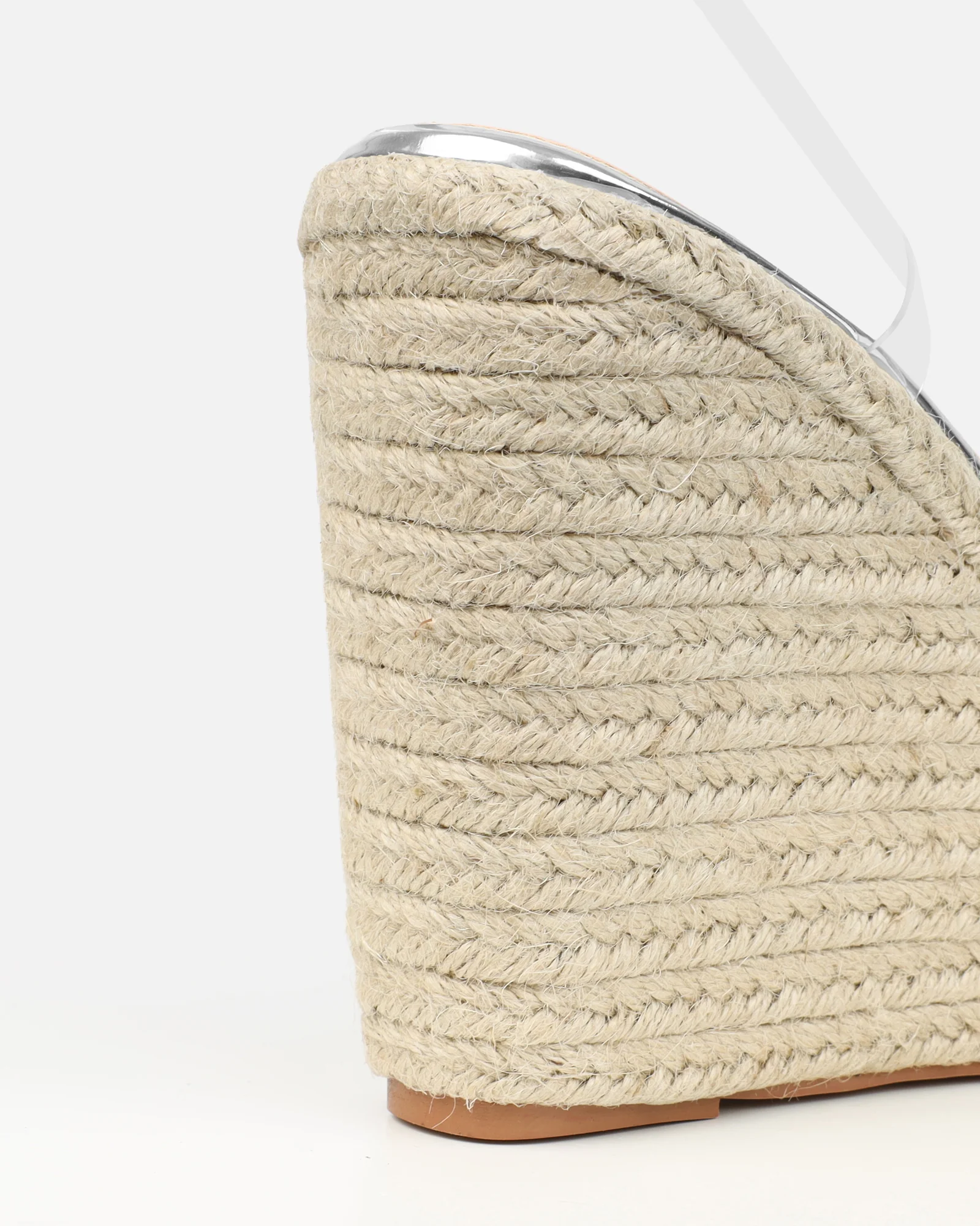 Caprice Clear Silver Mirror Diamante Wedge Sandals - Image 3