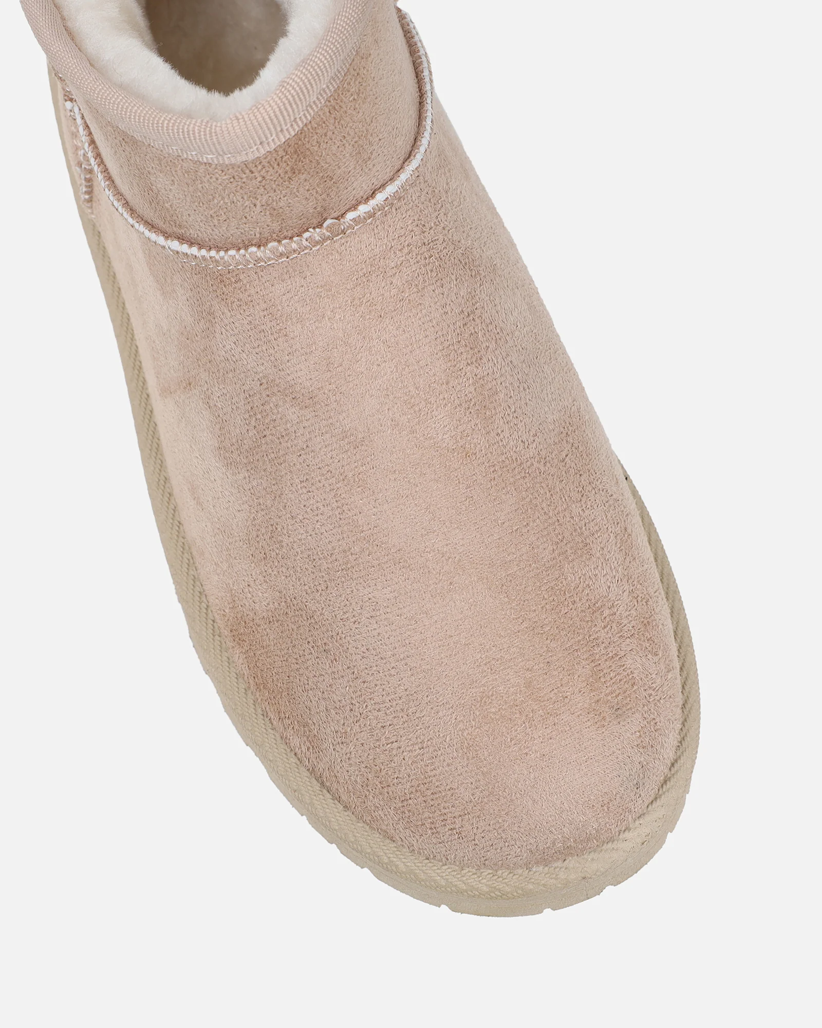 Cari Beige Faux Suede Ultra Low Boots - Image 4
