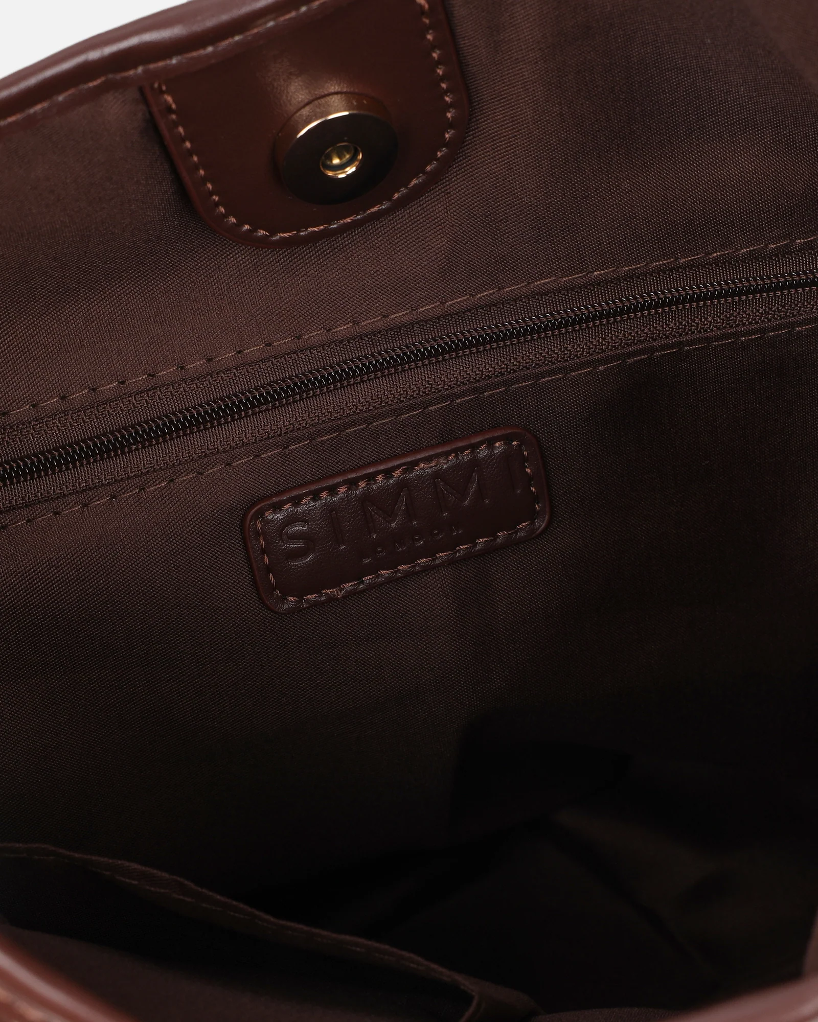 Caria Large Brown Woven Shoulder Bag - Image 3