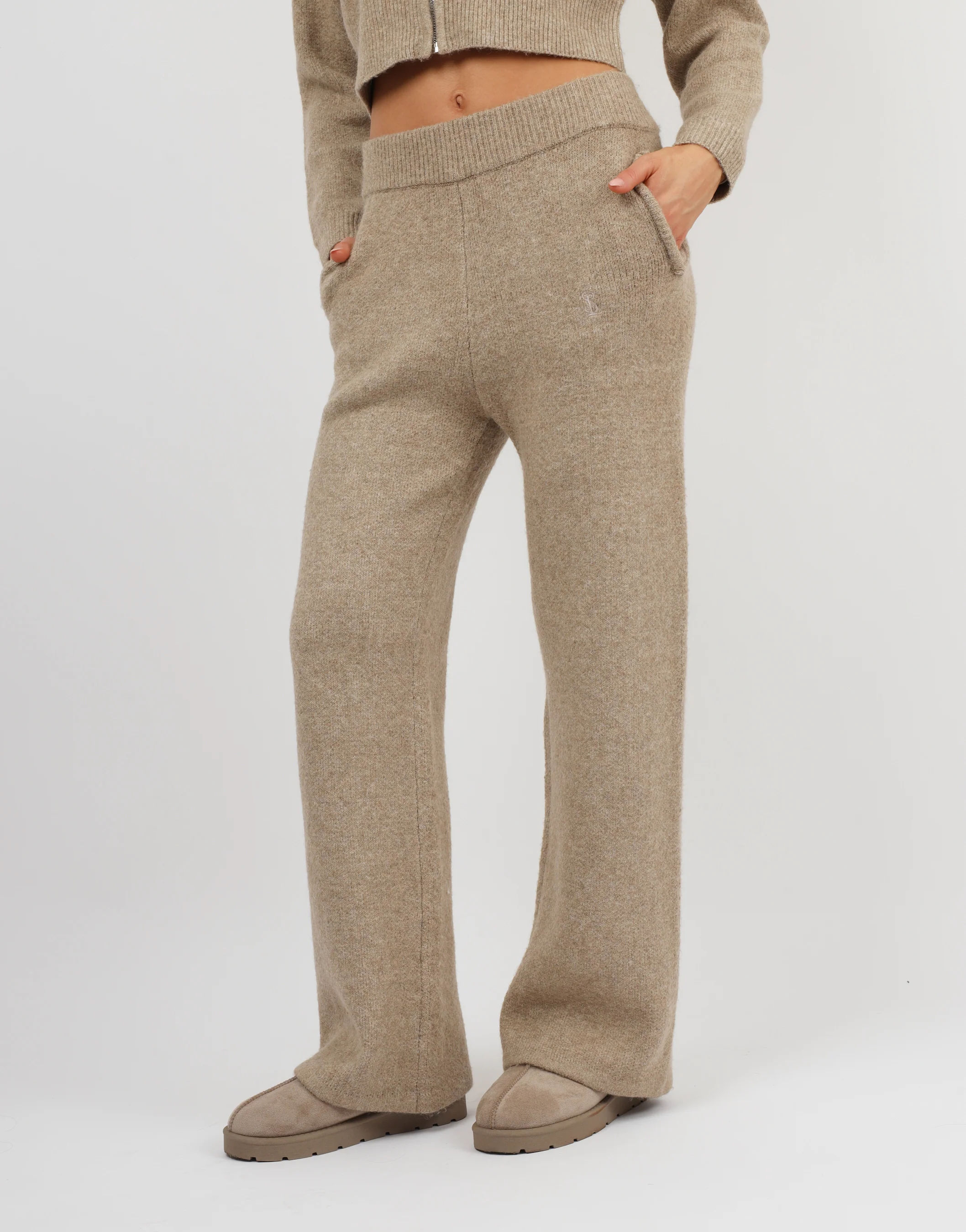 Caris Simmi Studios Knitted Trousers In Oatmeal - Image 2