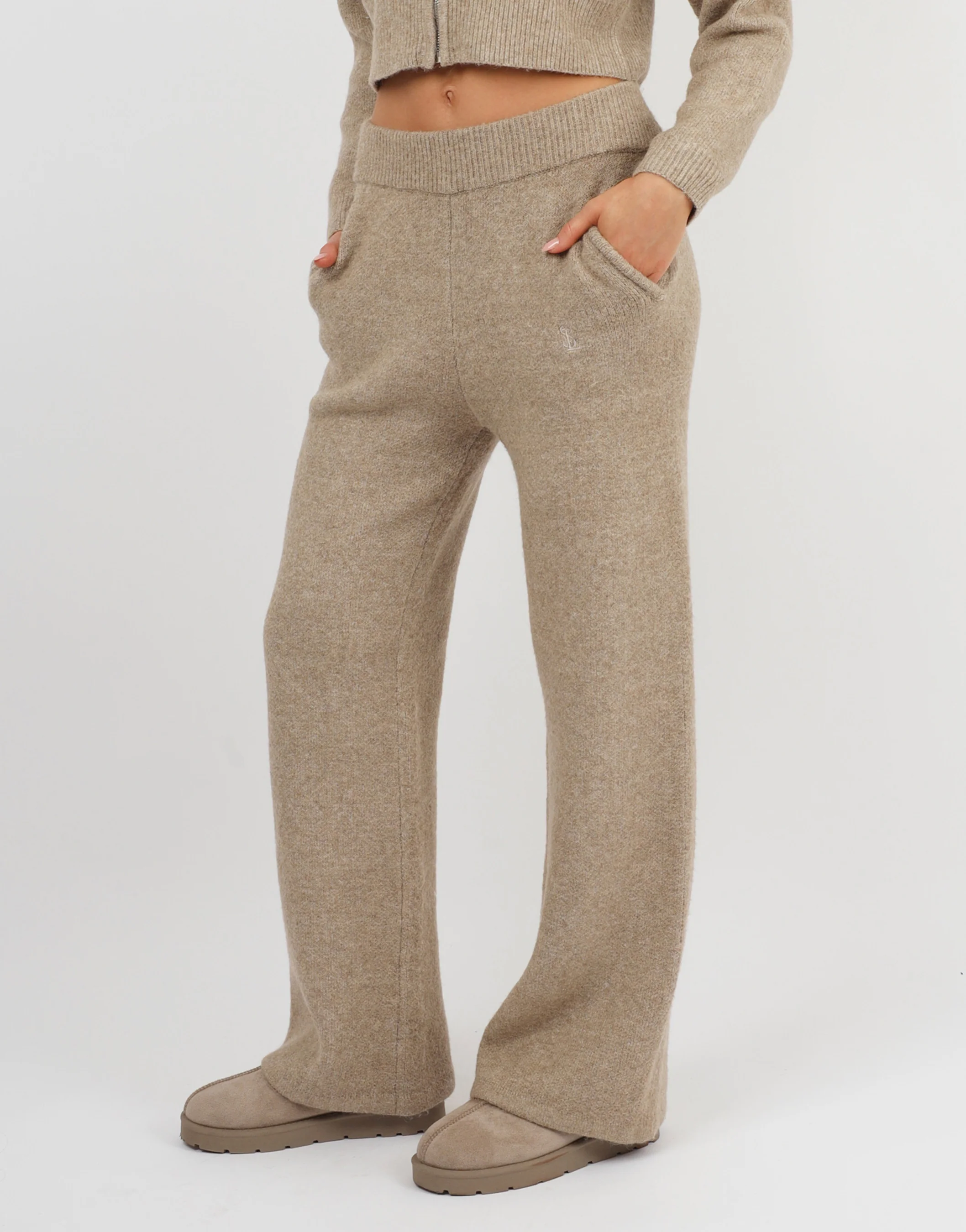 Caris Simmi Studios Knitted Trousers In Oatmeal - Image 4