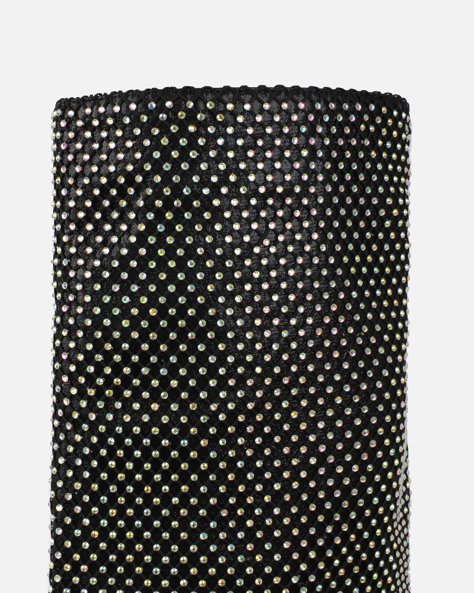 Carlisha Black Diamante Fold Over Stiletto Boots - Image 3