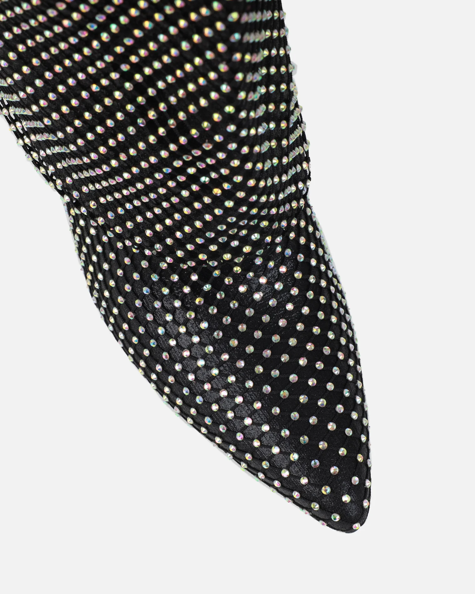 Carlisha Black Diamante Fold Over Stiletto Boots - Image 4