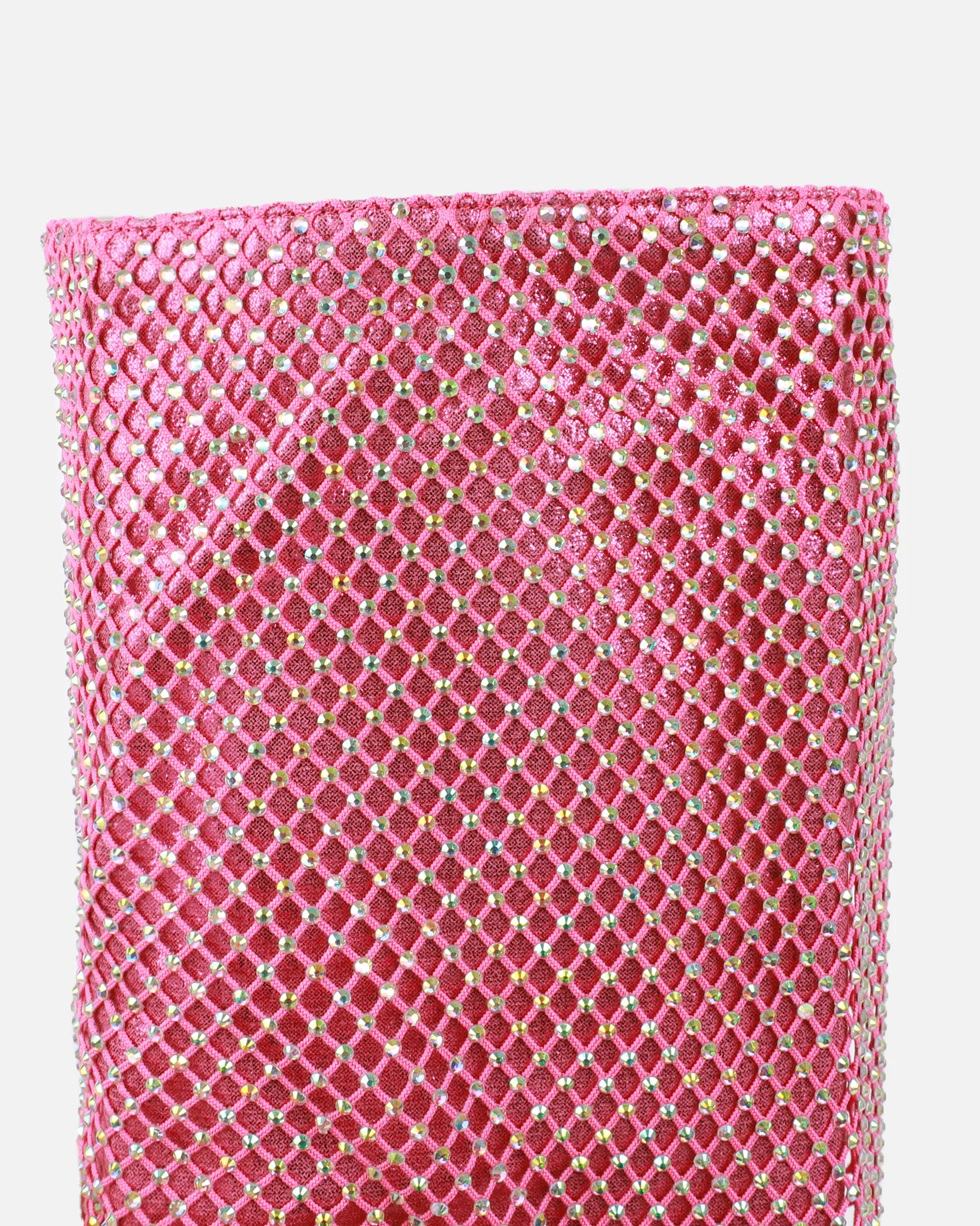 Carlisha Pink Diamante Fold Over Stiletto Boots - Image 3