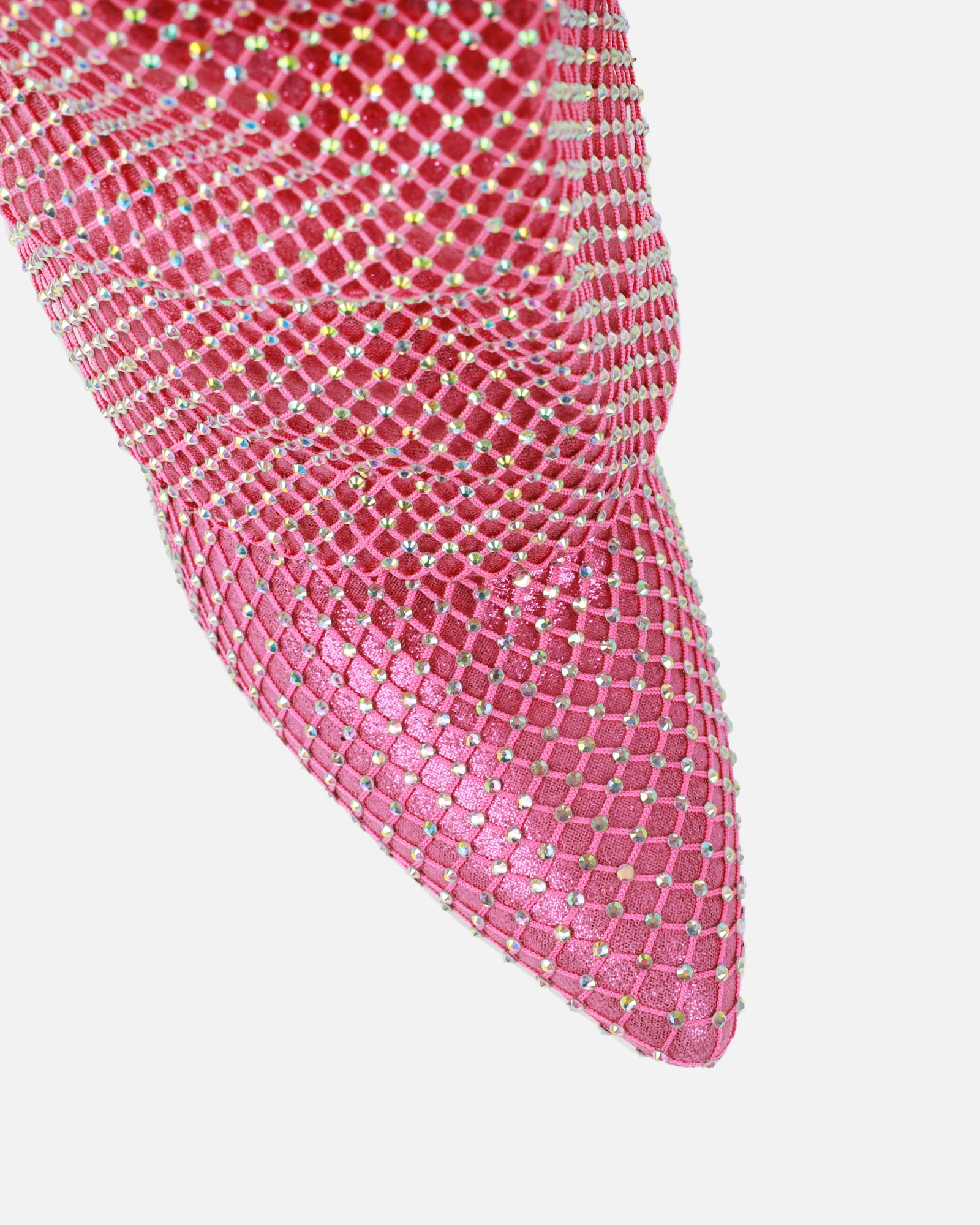 Carlisha Pink Diamante Fold Over Stiletto Boots - Image 4