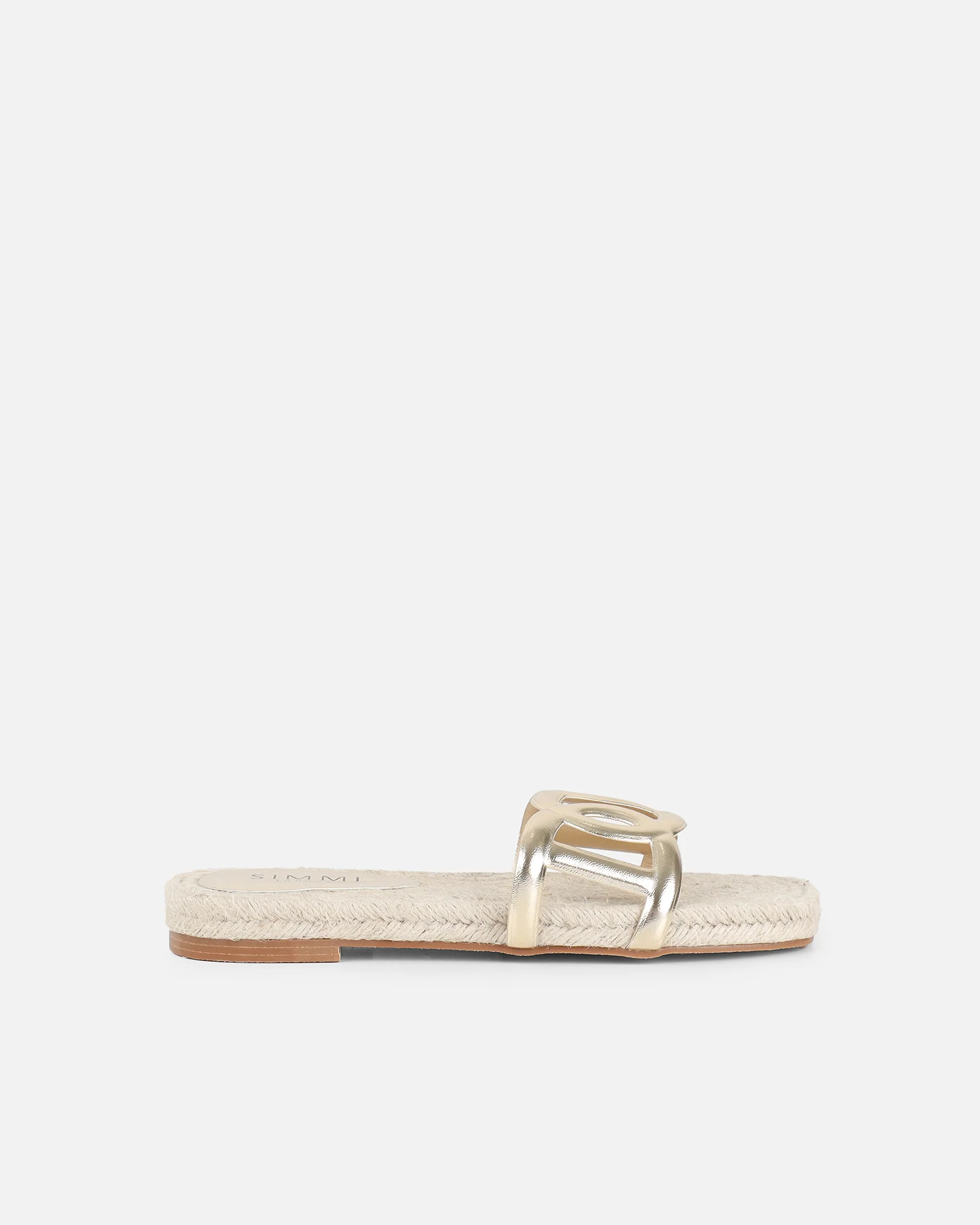 Carlos Gold Mirror Woven Flat Sandals - Image 2