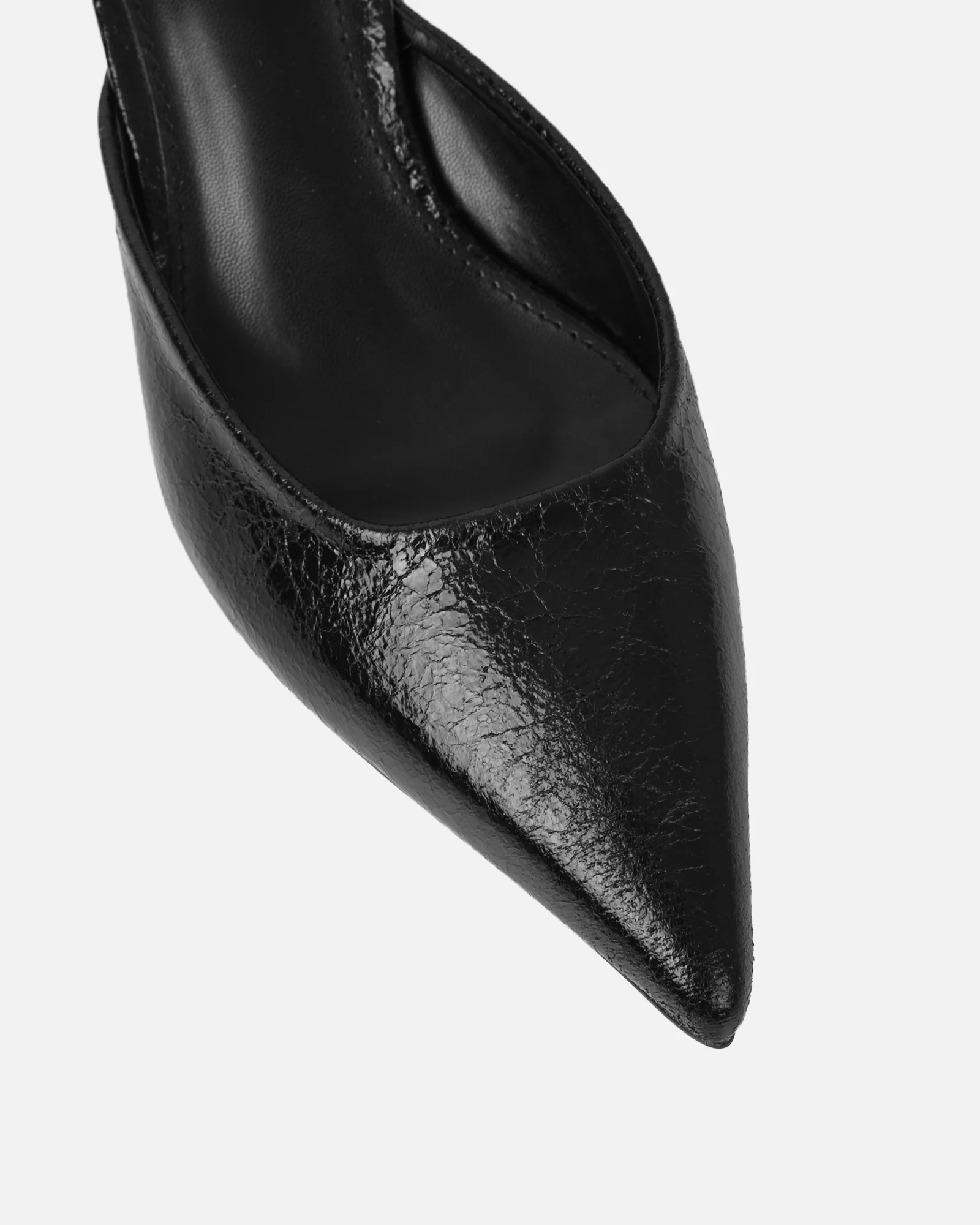 Carson Black Cracked Kitten Heeled Mules - Image 4